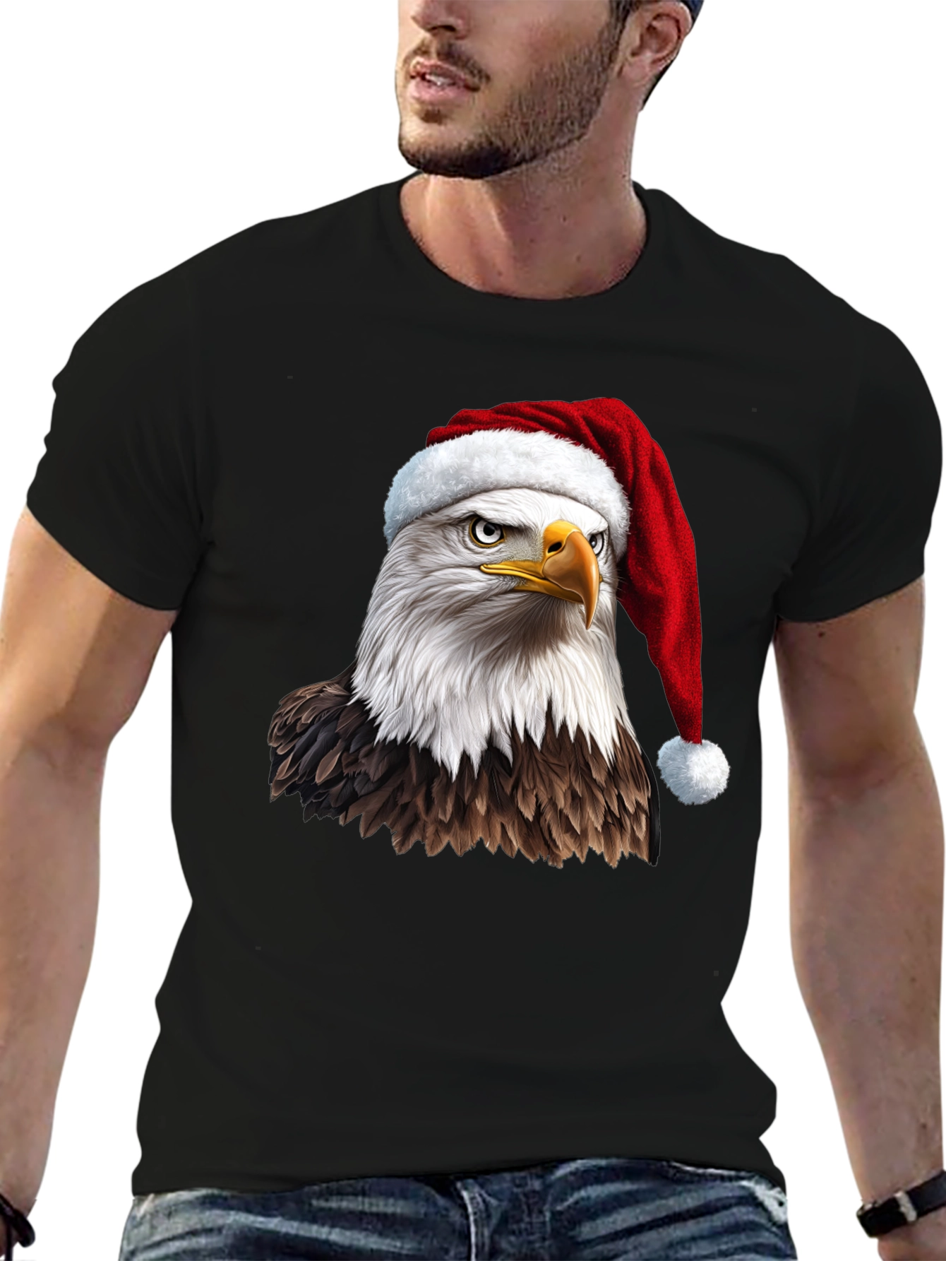 Eagle Santa Hat Graphic Tee