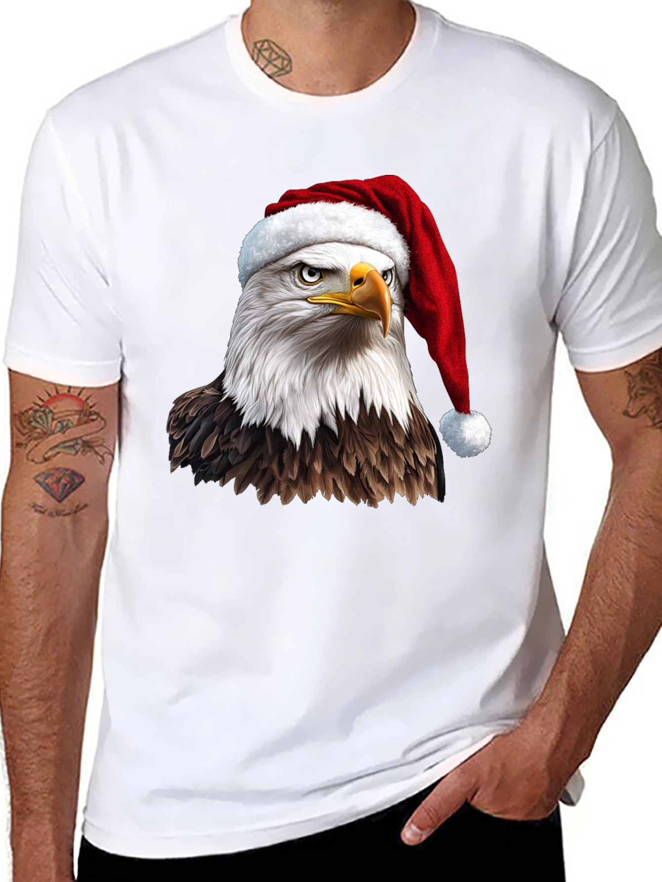 Eagle Santa Hat Graphic Tee