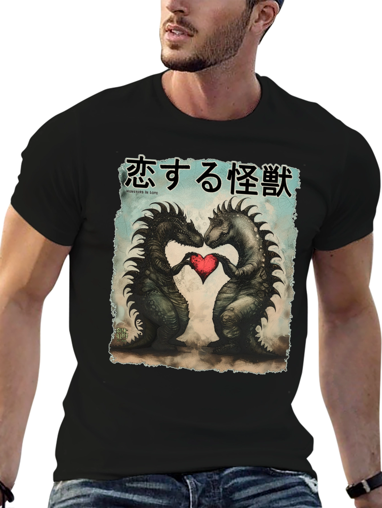 Monsters In Love T-Shirt - Graphic Print