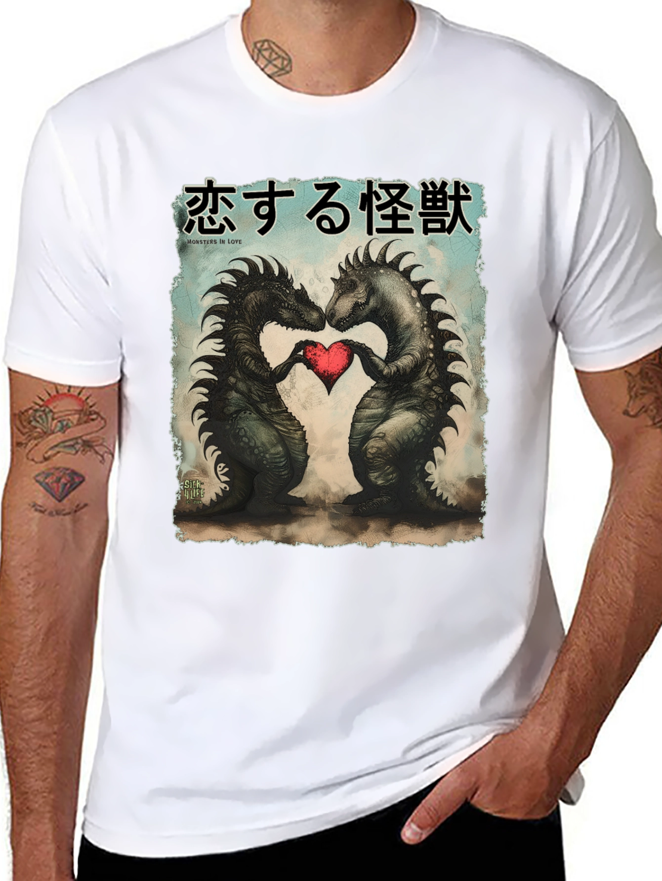 Monsters In Love T-Shirt - Graphic Print
