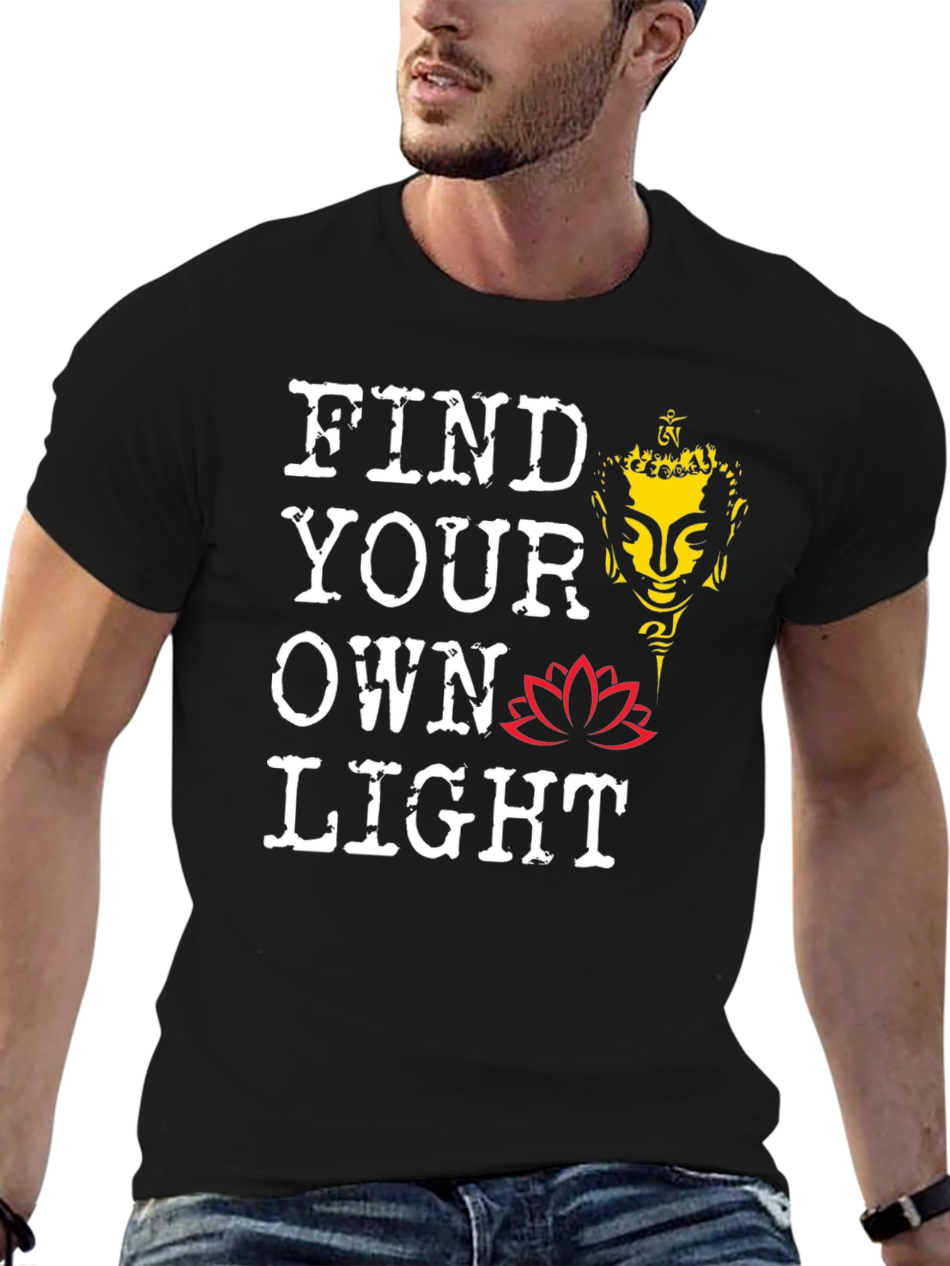 Find Your Own Light T-Shirt Buddha Lotus Meditation Tee