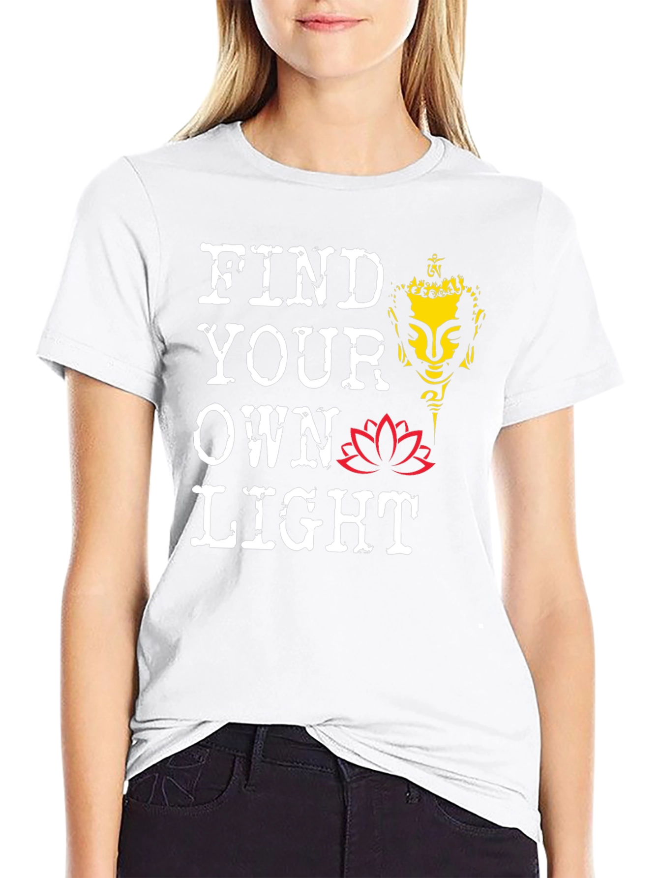 Find Your Own Light T-Shirt Buddha Lotus Meditation Tee