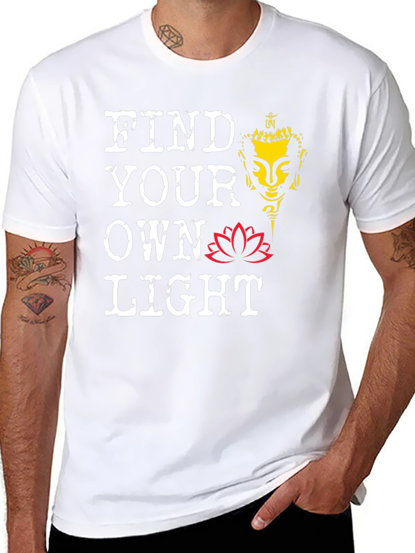 Find Your Own Light T-Shirt Buddha Lotus Meditation Tee