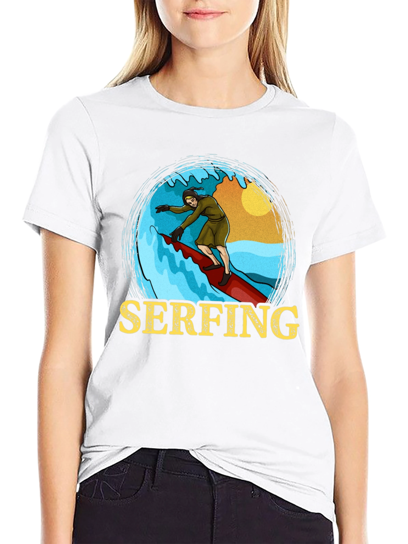 Serfing T-Shirt: Retro Surfer Design