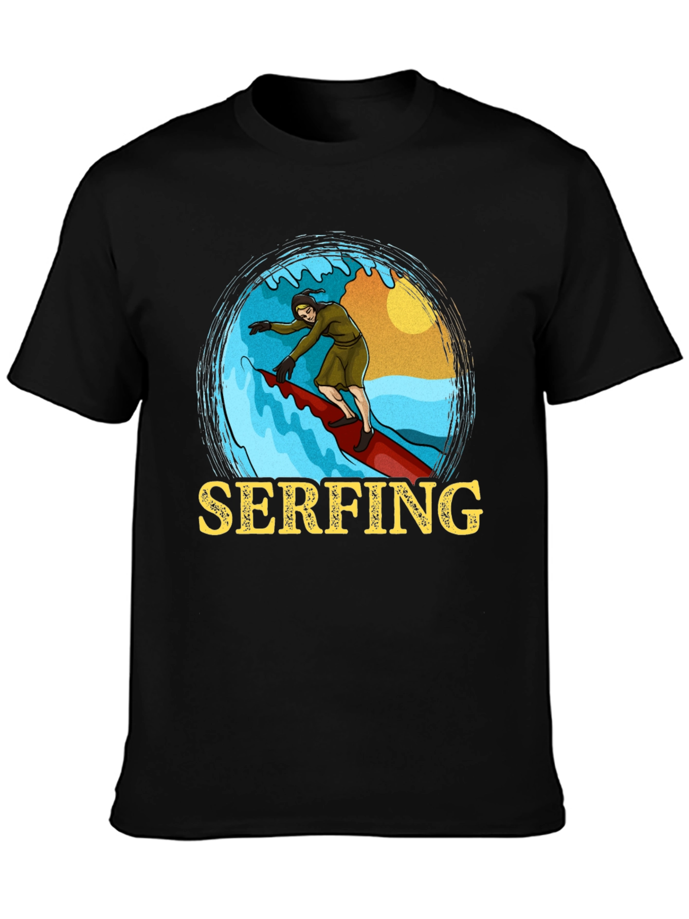 Serfing T-Shirt: Retro Surfer Design