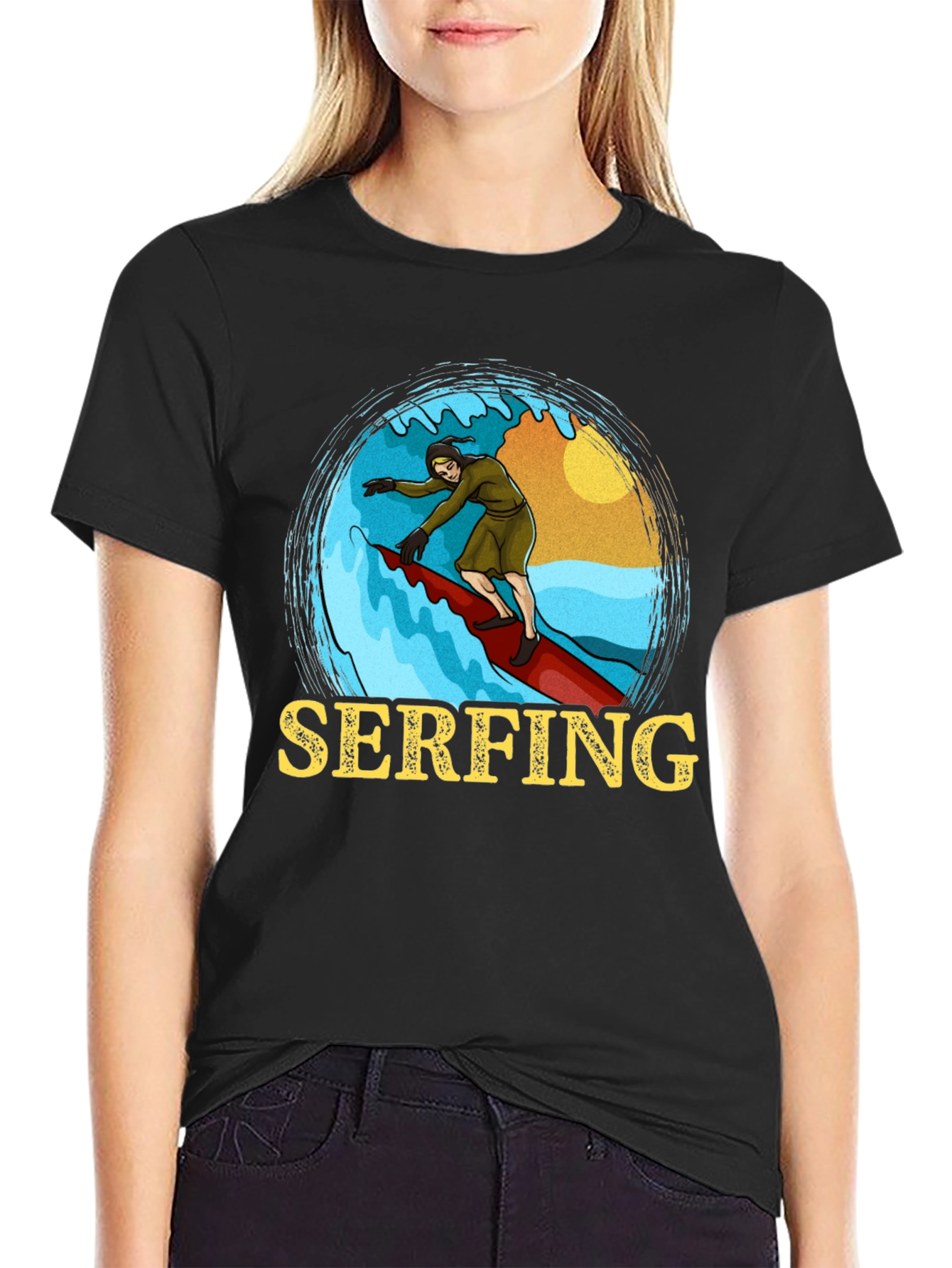 Serfing T-Shirt: Retro Surfer Design