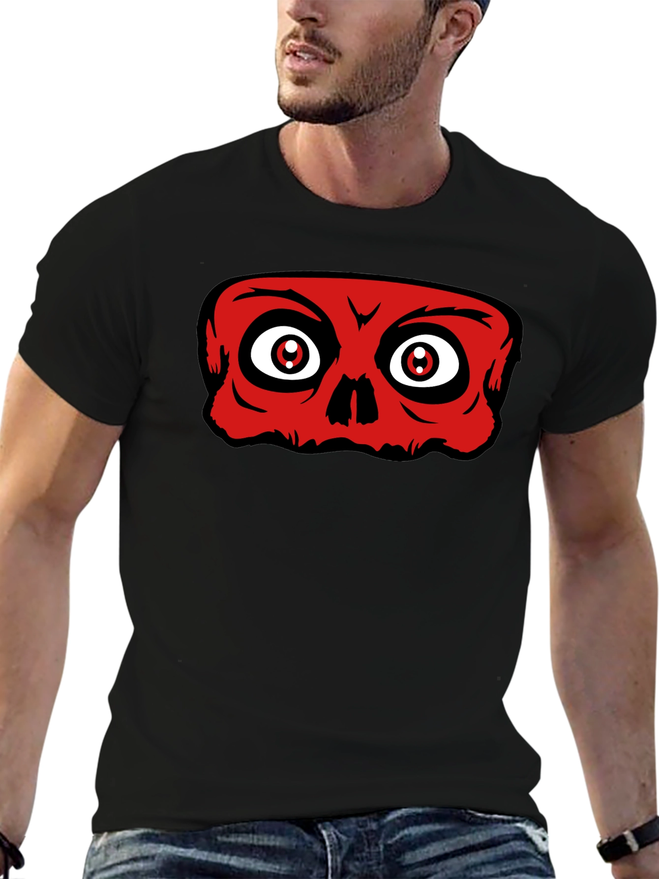 Red Skull Graphic Black T-Shirt