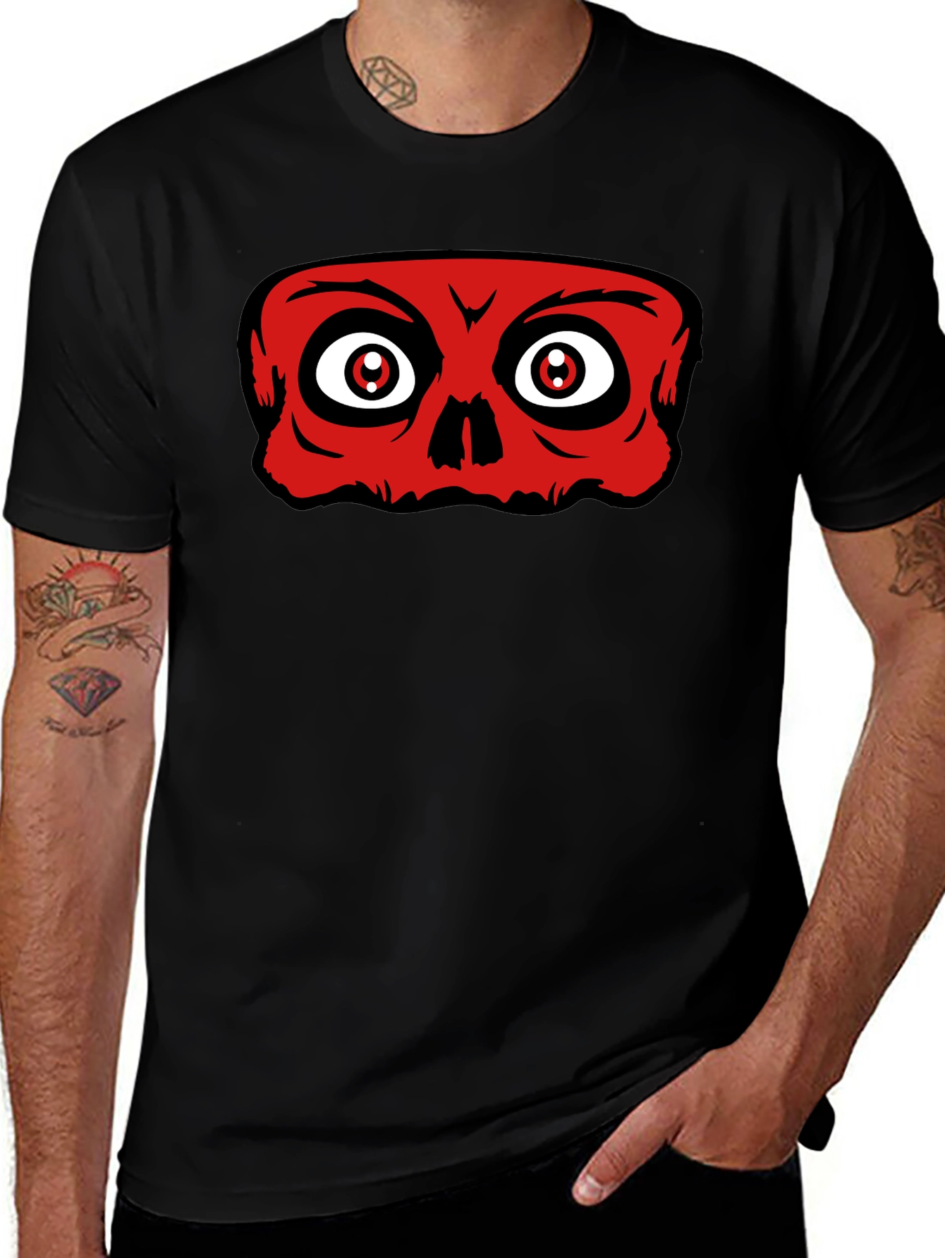 Red Skull Graphic Black T-Shirt