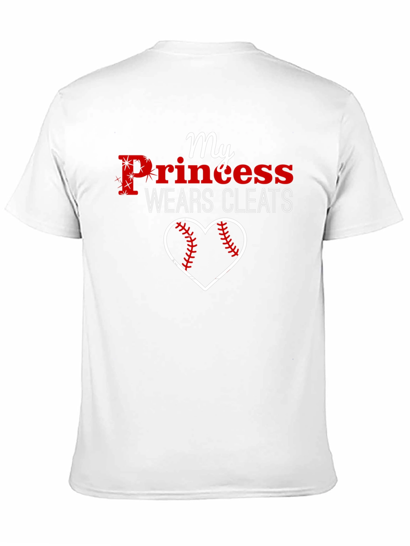My Princess Wears Cleats Baseball Heart T-Shirt