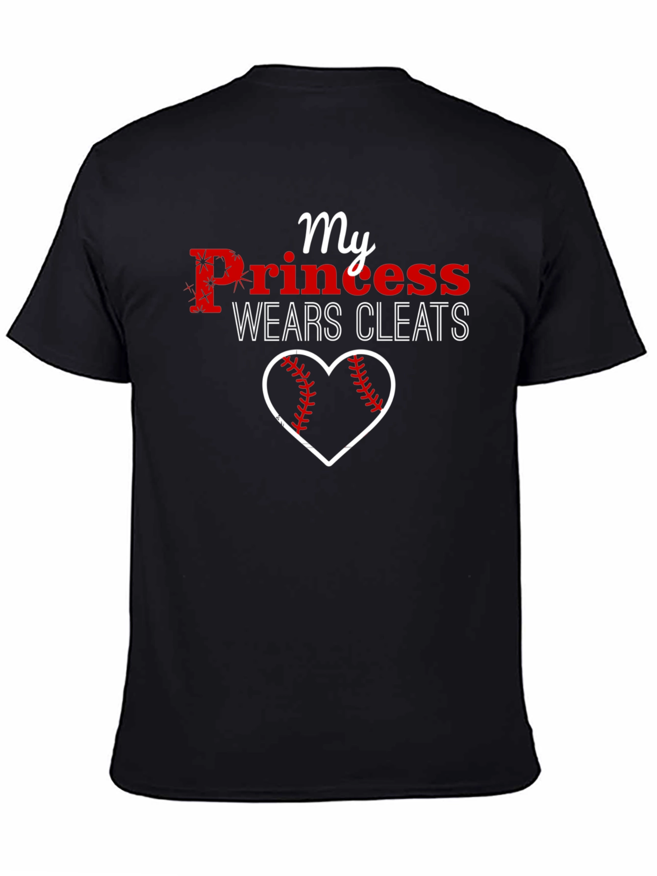 My Princess Wears Cleats Baseball Heart T-Shirt