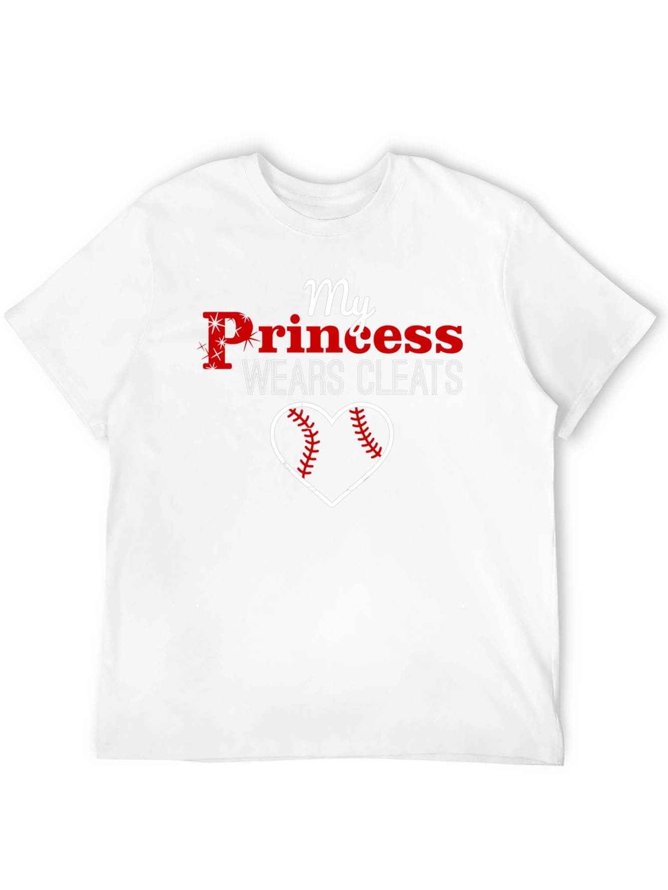 My Princess Wears Cleats Baseball Heart T-Shirt