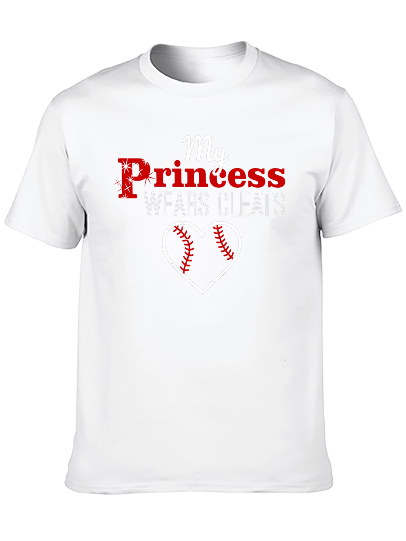 My Princess Wears Cleats Baseball Heart T-Shirt