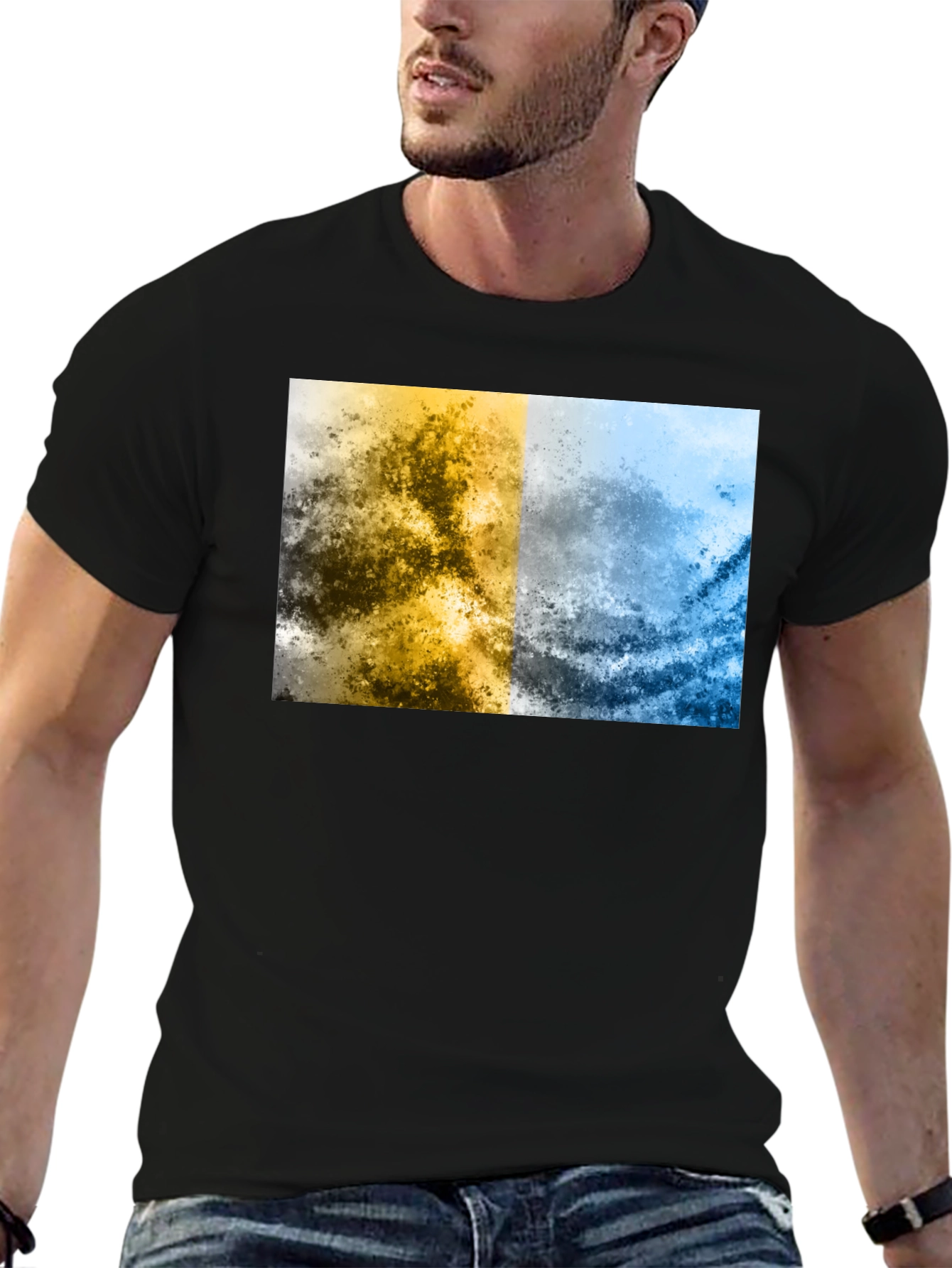 Abstract Two-Tone Graphic Tee