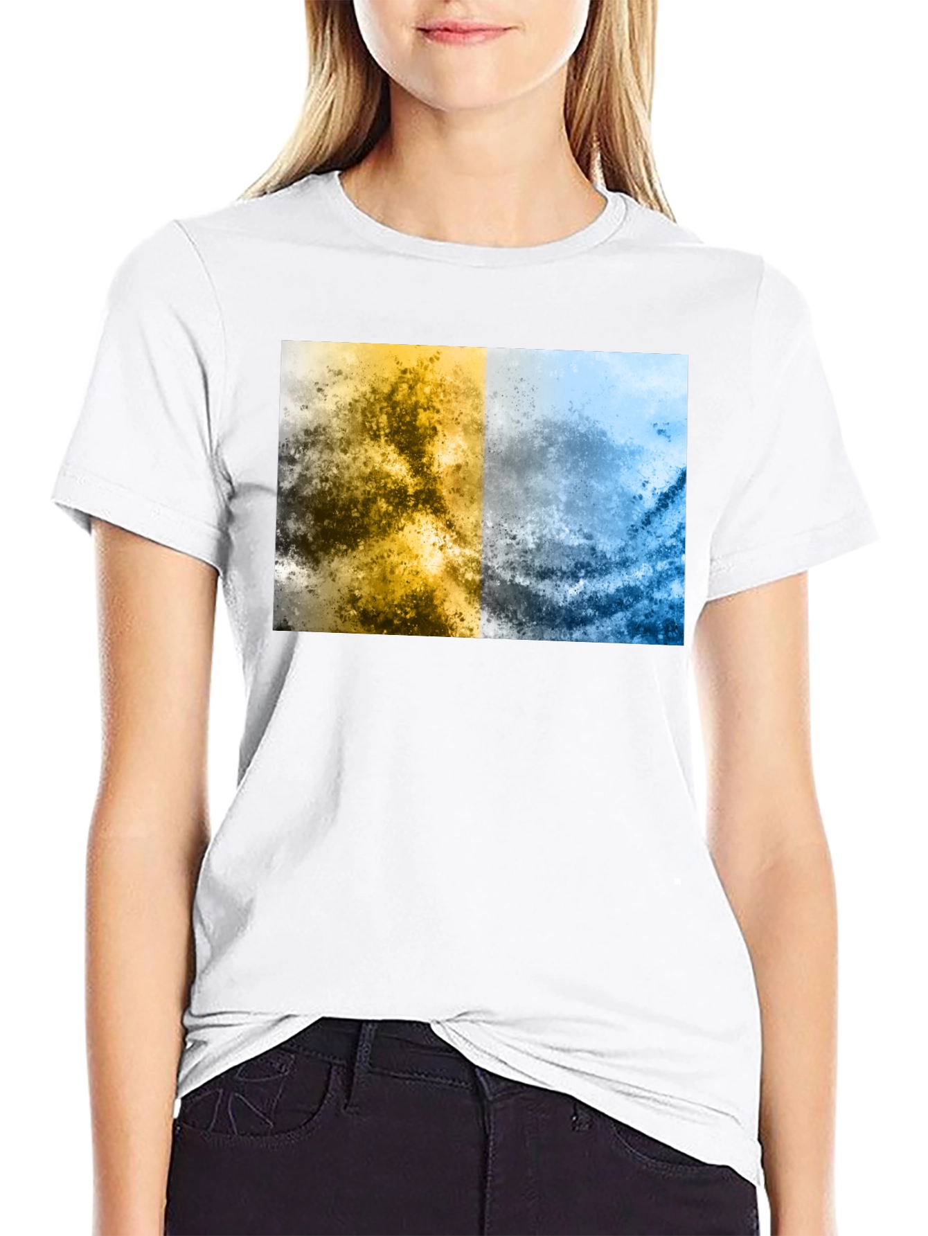 Abstract Two-Tone Graphic Tee