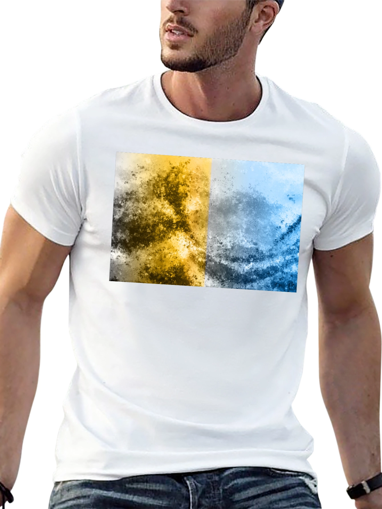 Abstract Two-Tone Graphic Tee
