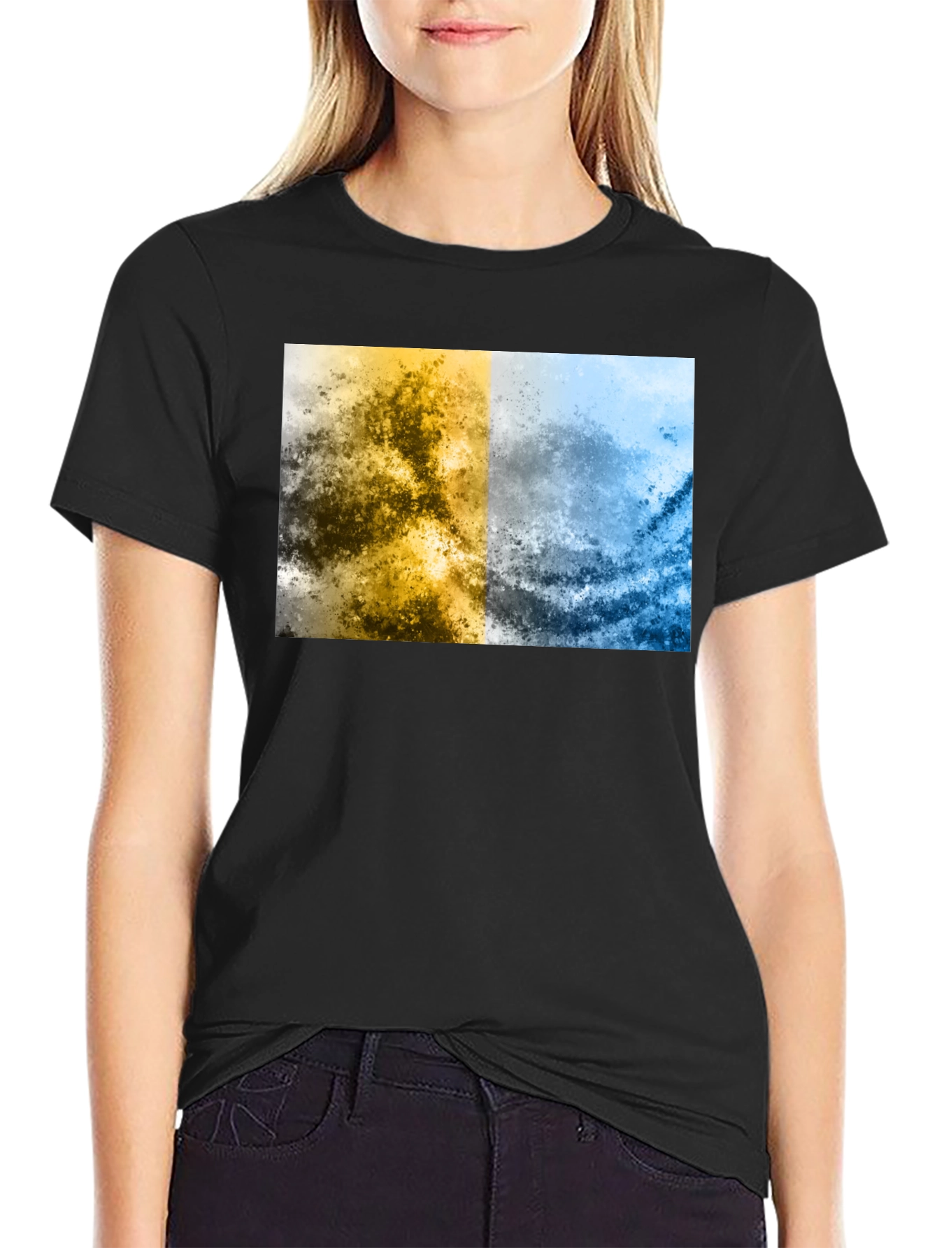 Abstract Two-Tone Graphic Tee
