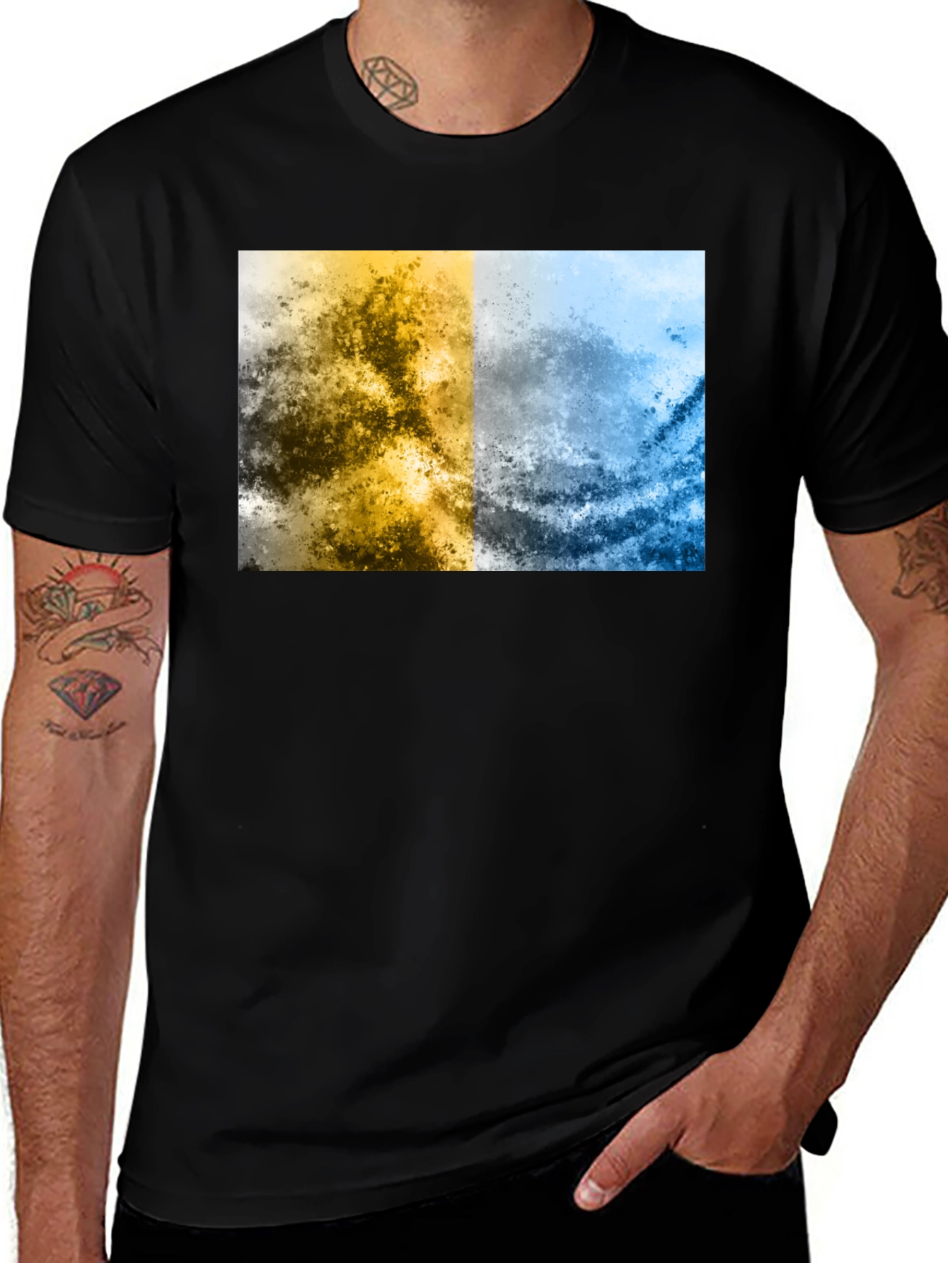 Abstract Two-Tone Graphic Tee