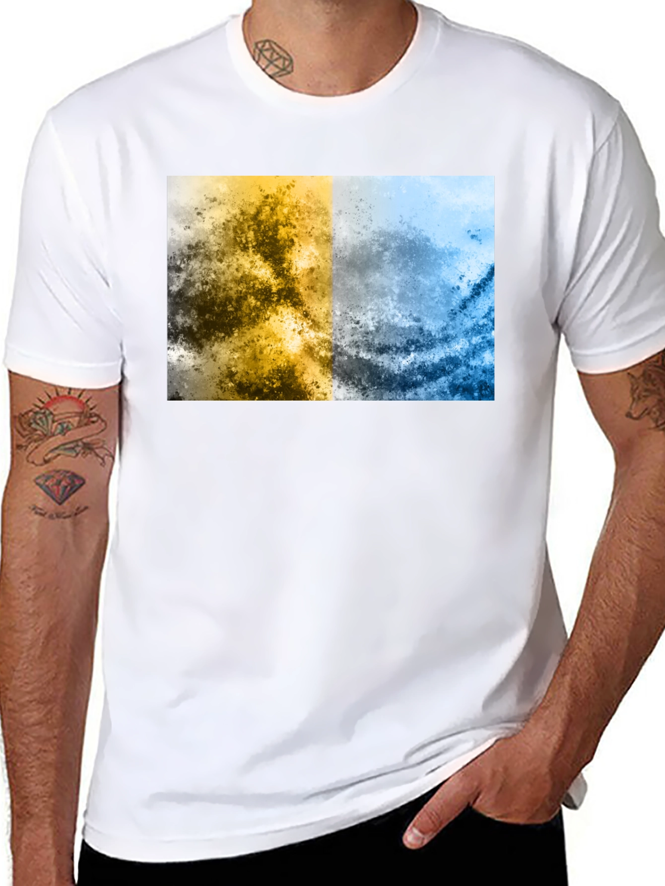 Abstract Two-Tone Graphic Tee