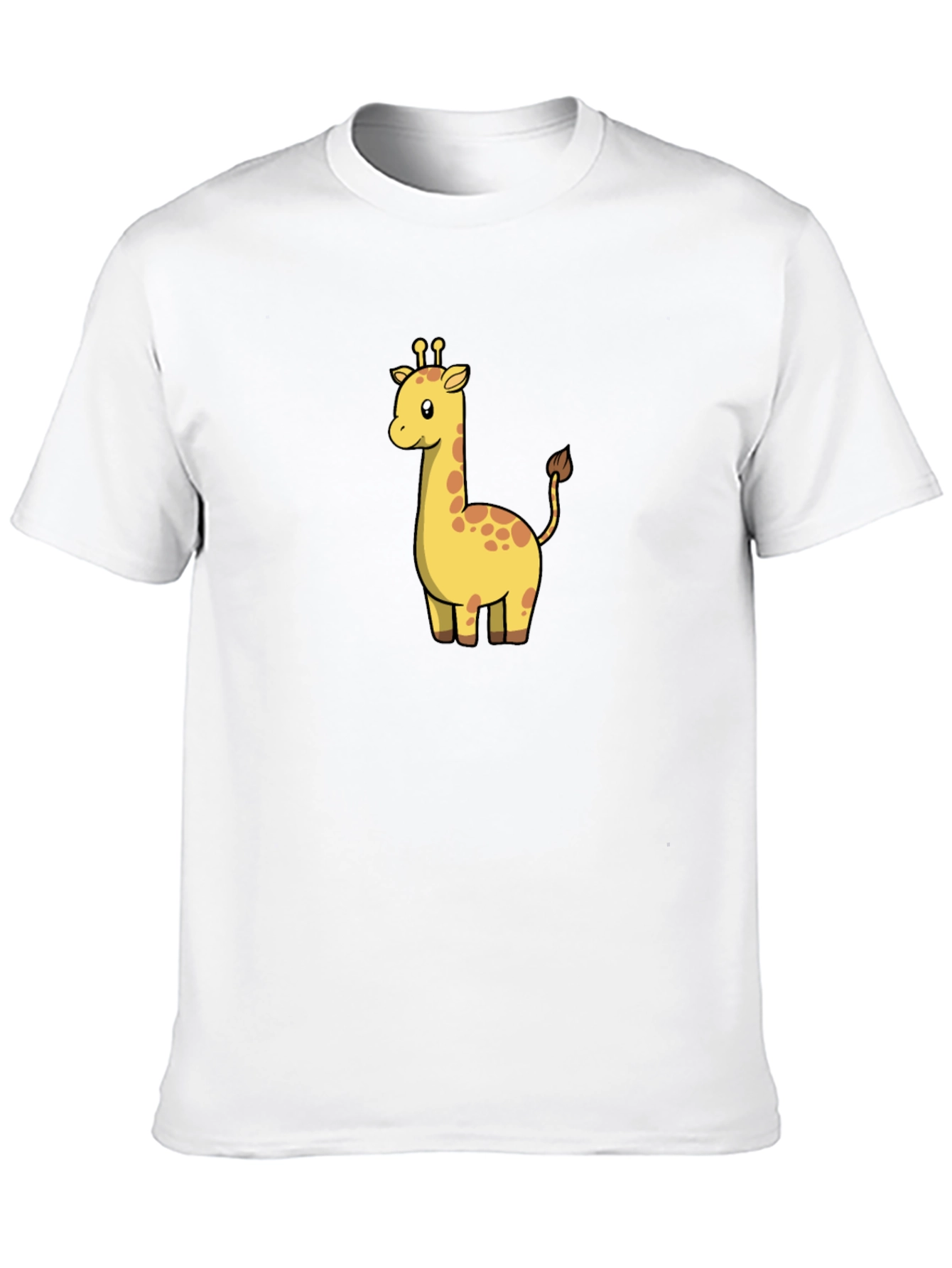 Cute Giraffe Graphic Black T-Shirt