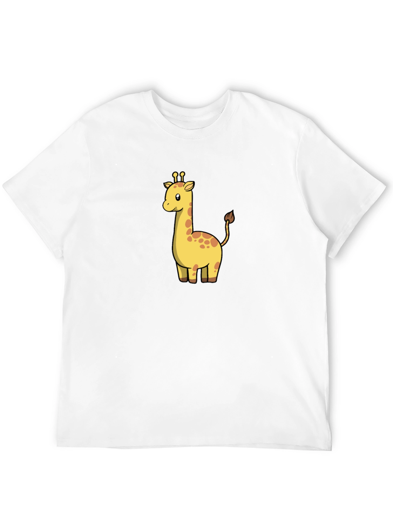 Cute Giraffe Graphic Black T-Shirt