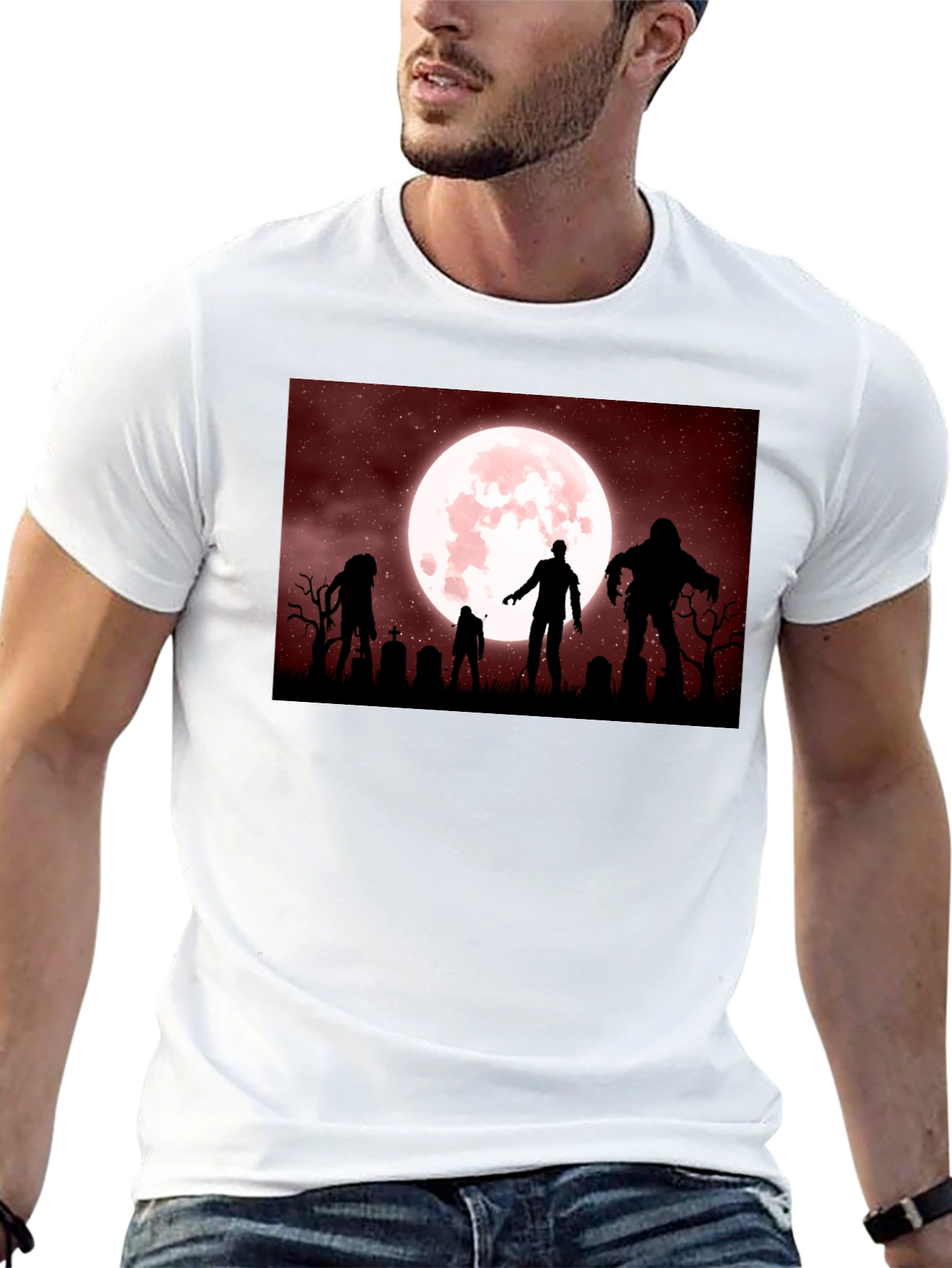 Zombie Moon T-Shirt - Halloween Horror Tee