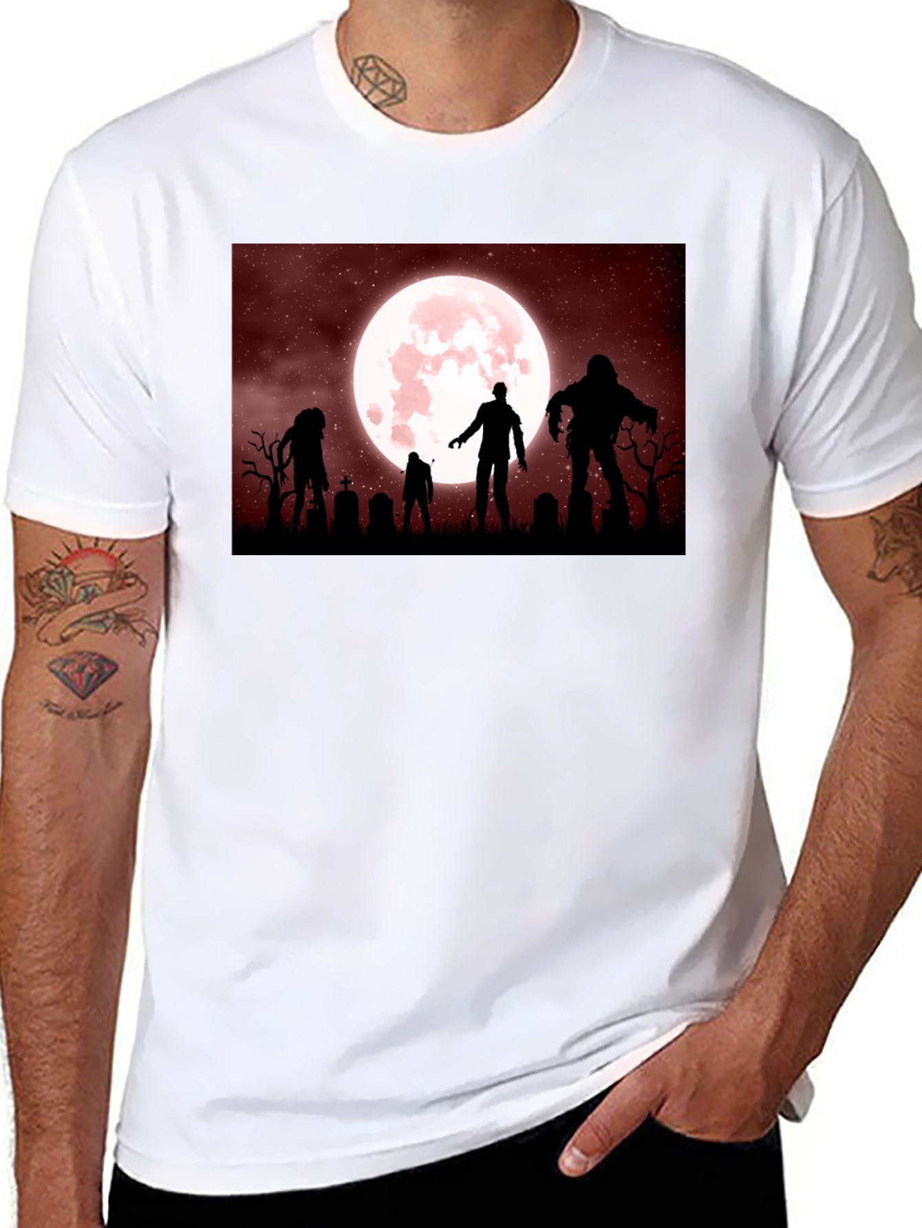 Zombie Moon T-Shirt - Halloween Horror Tee