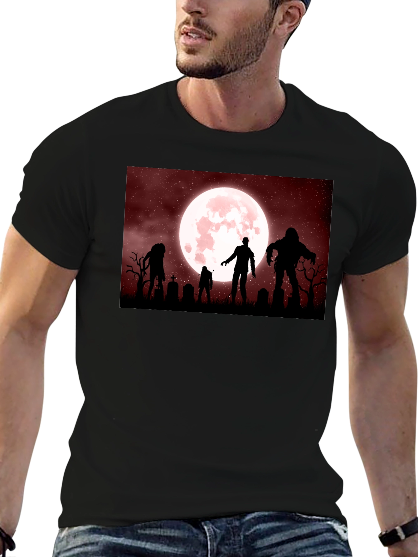 Zombie Moon T-Shirt - Halloween Horror Tee