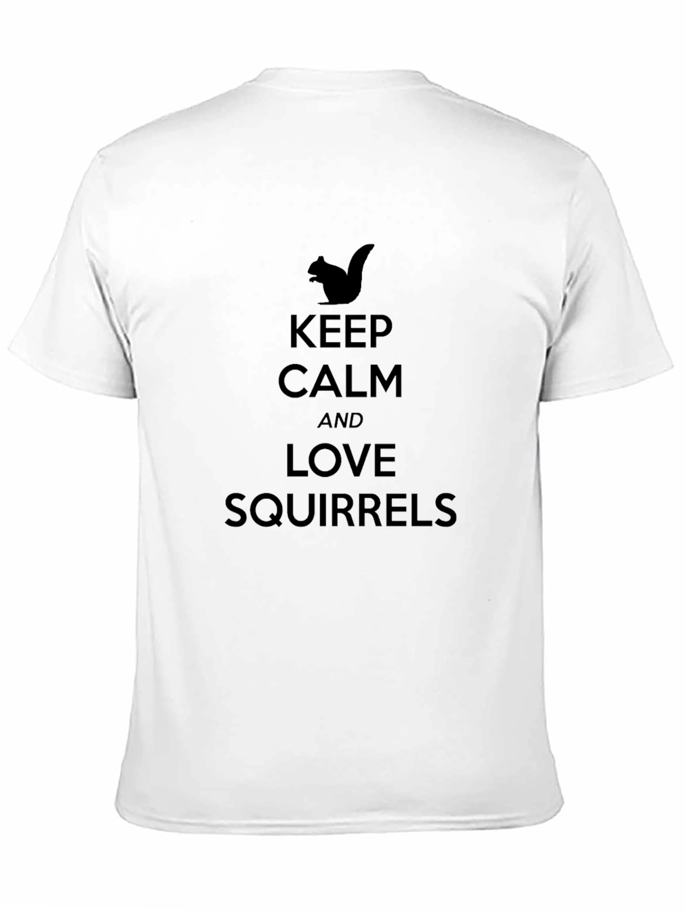 Keep Calm Love Squirrels Black T-Shirt