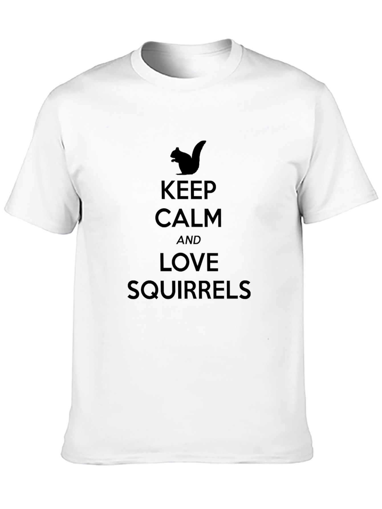 Keep Calm Love Squirrels Black T-Shirt