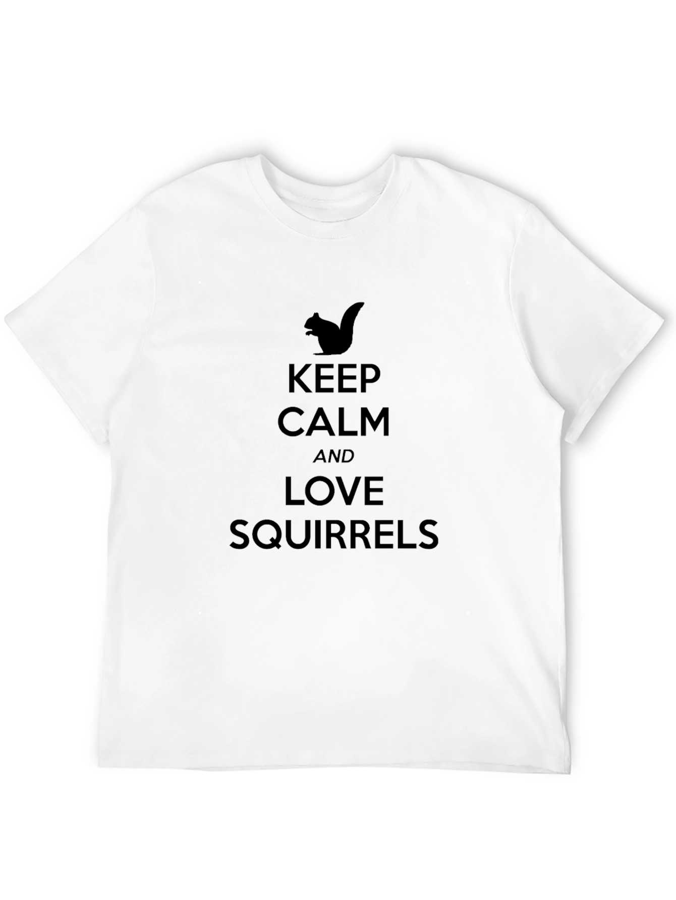 Keep Calm Love Squirrels Black T-Shirt