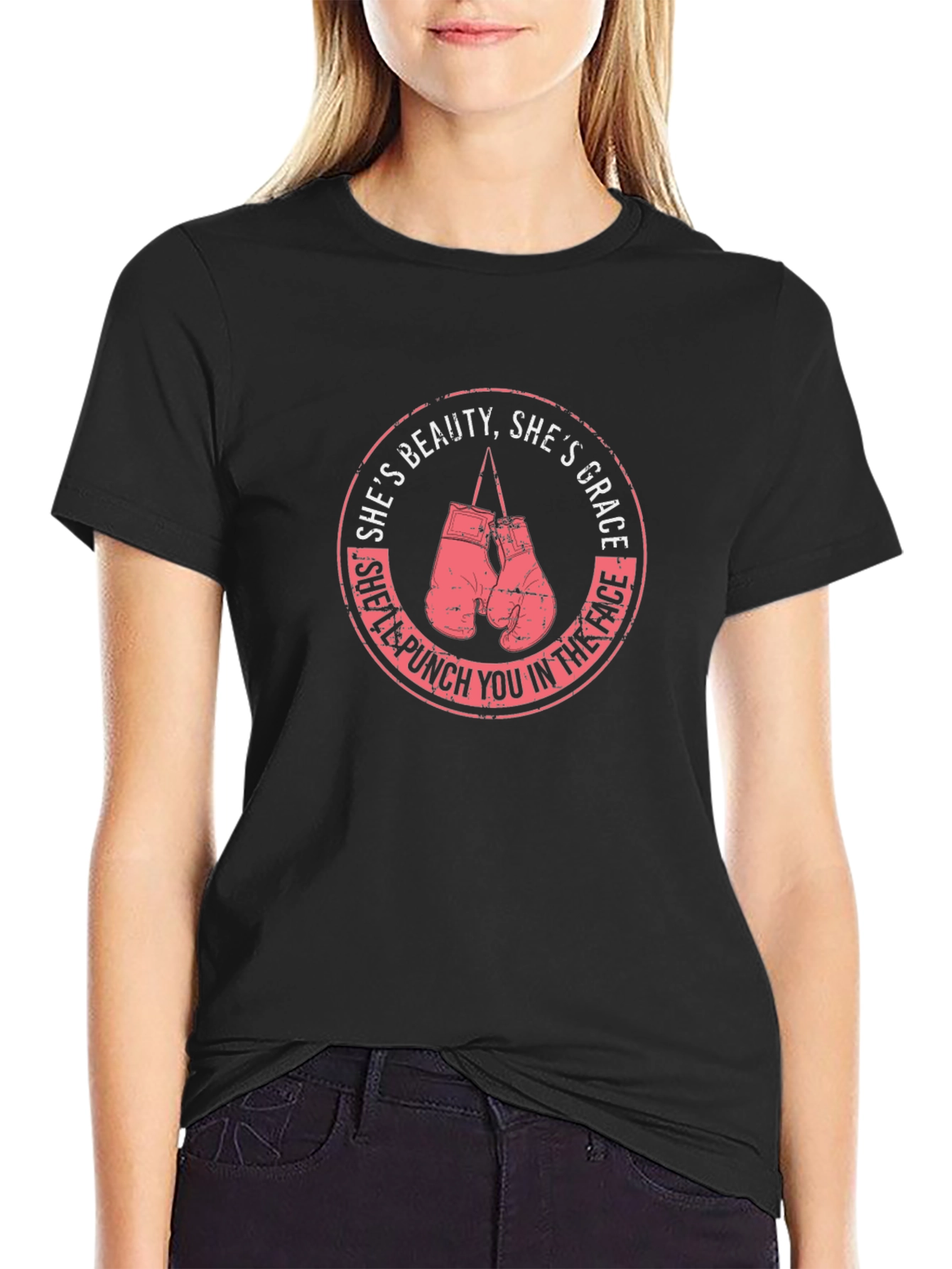 Shes Beauty Shes Grace Boxing Graphic T-Shirt