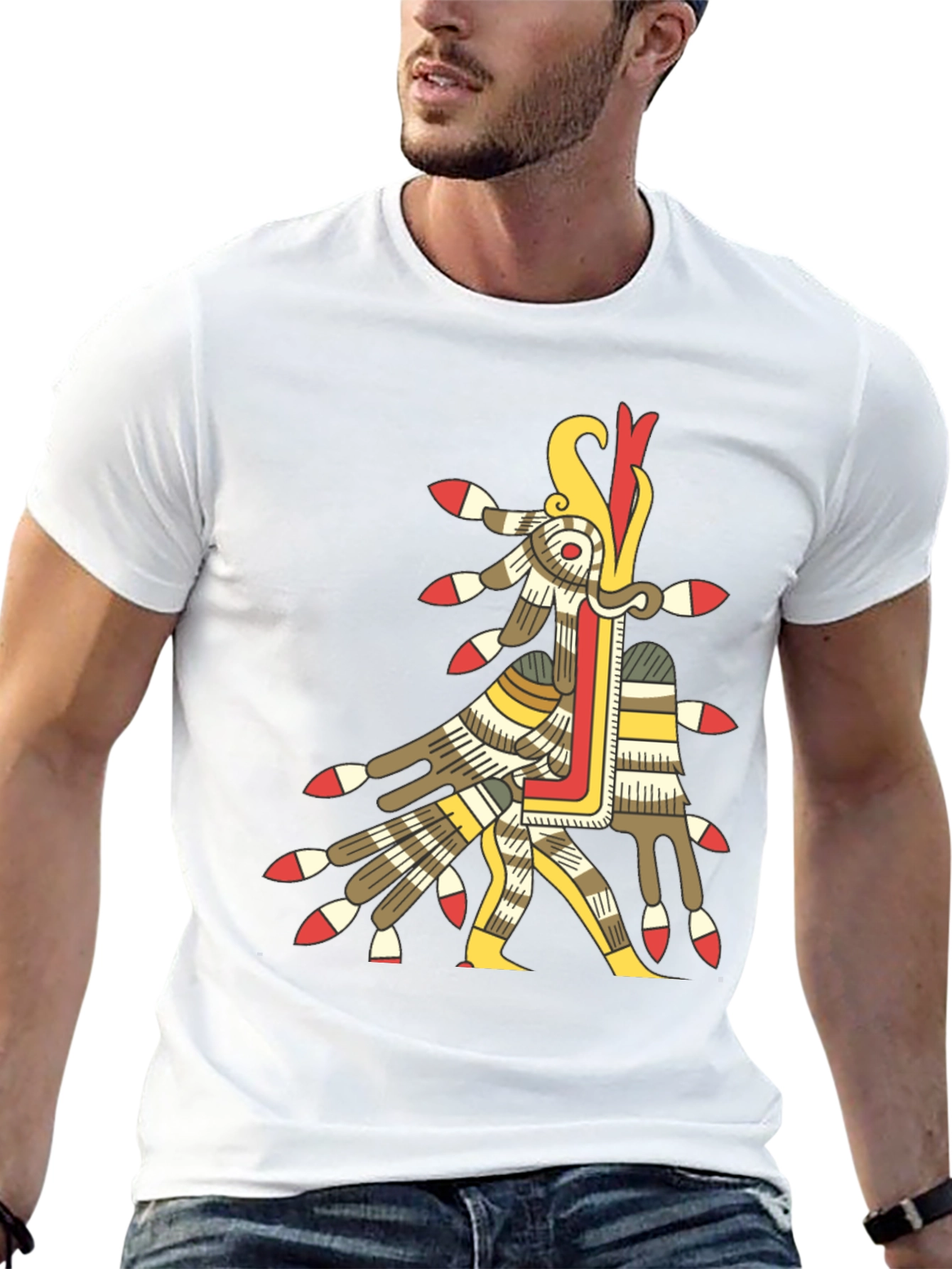 Aztec Sun God T-Shirt - Black Graphic Tee