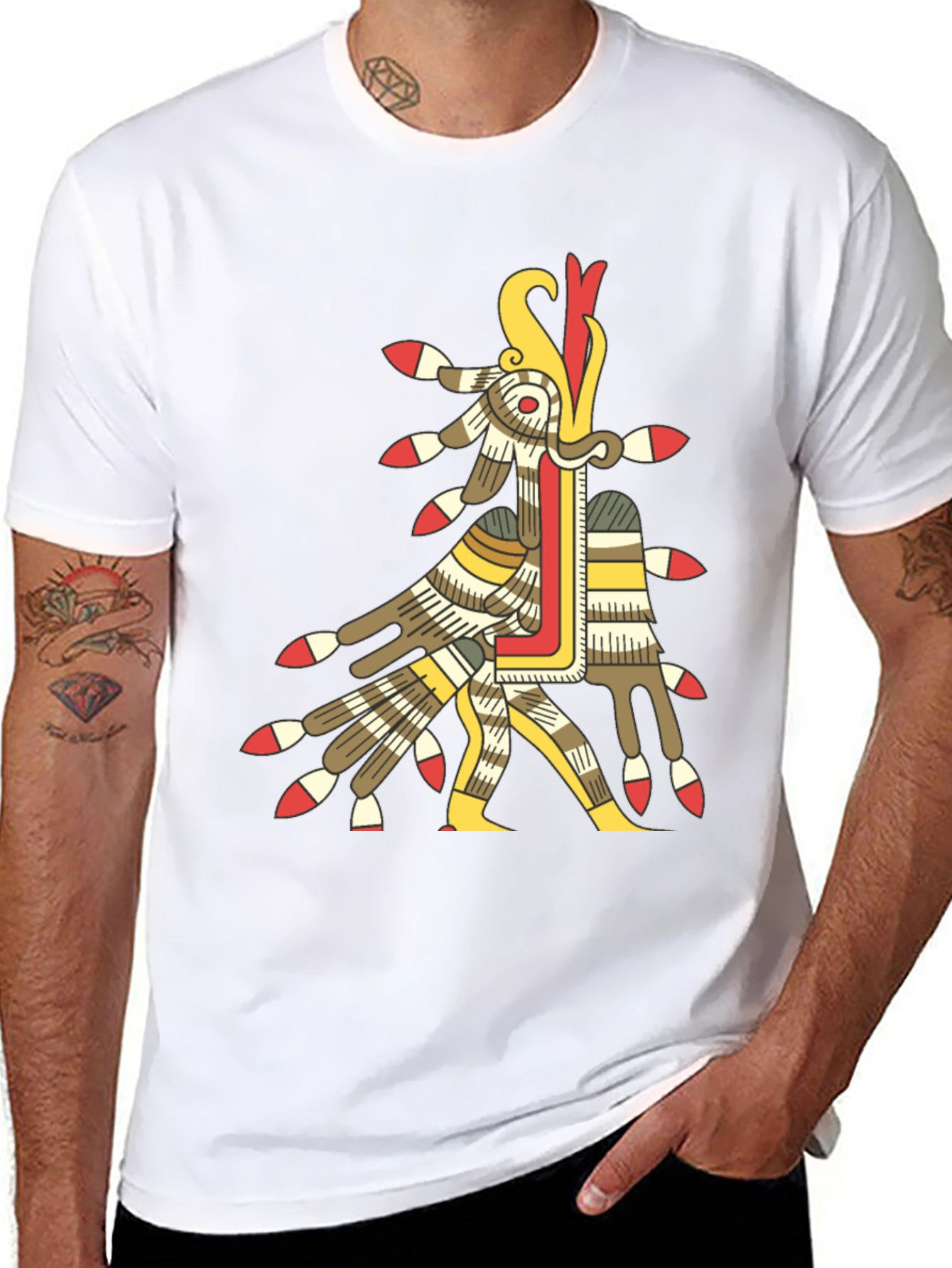 Aztec Sun God T-Shirt - Black Graphic Tee