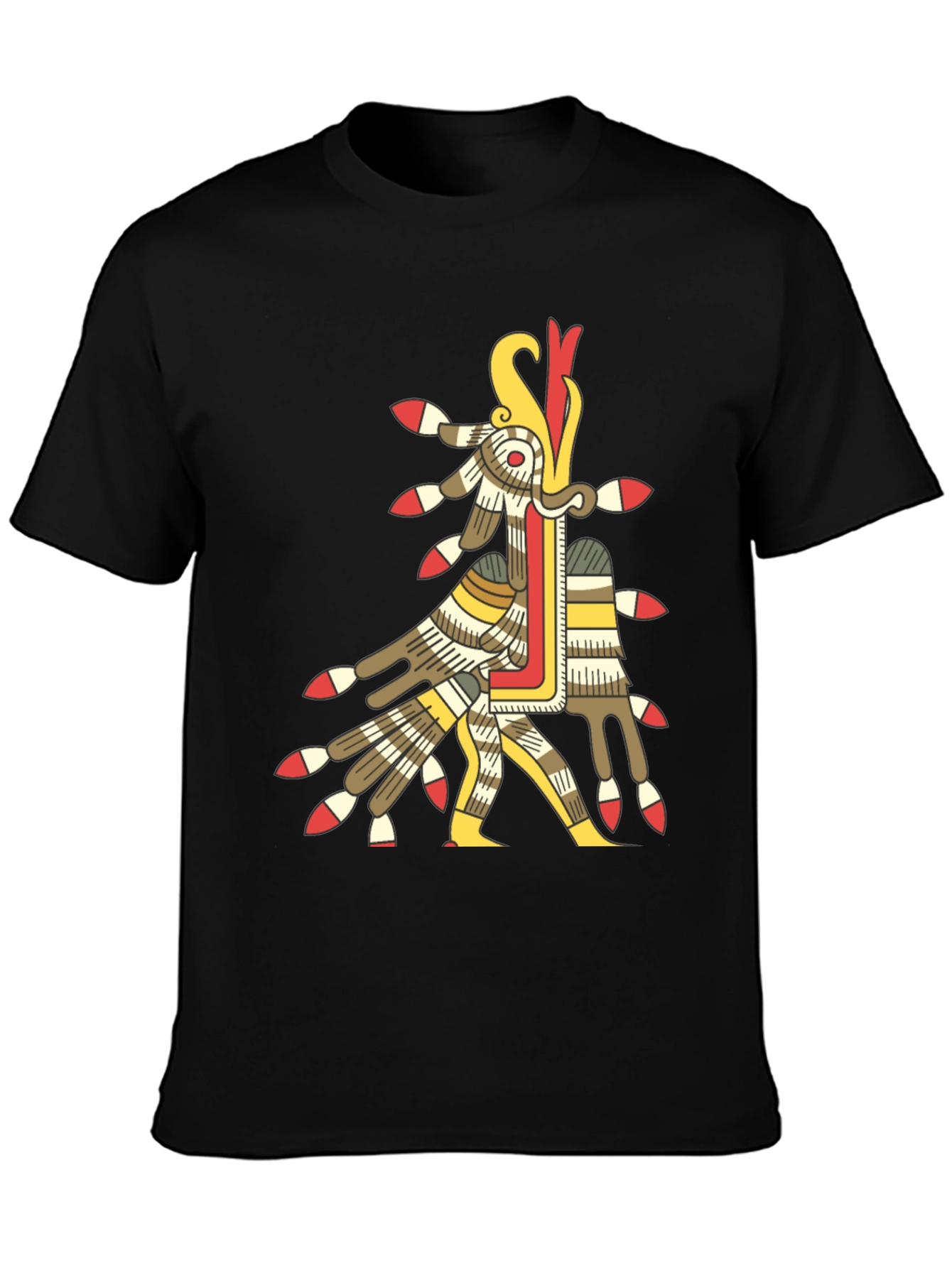 Aztec Sun God T-Shirt - Black Graphic Tee