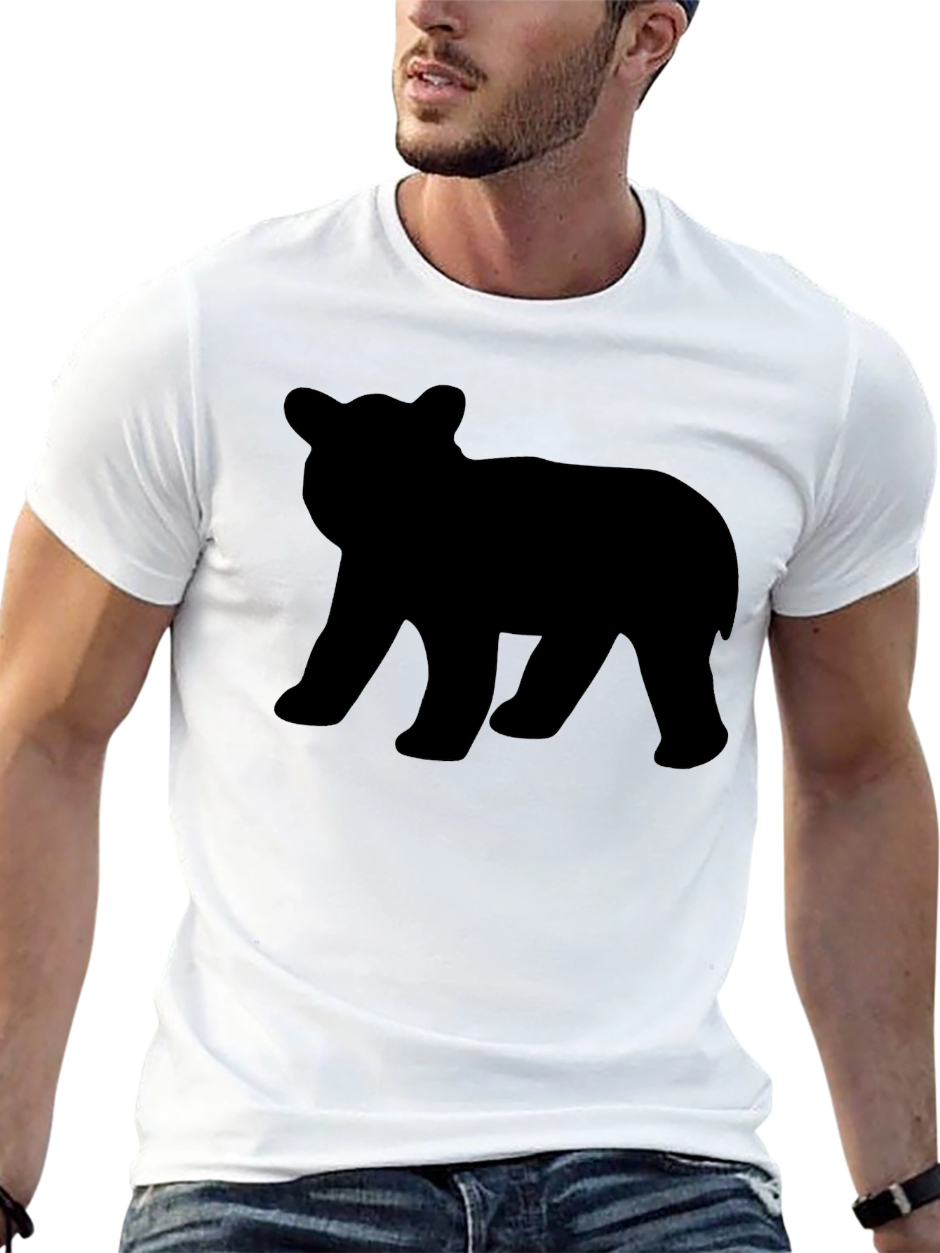 Bear Silhouette T-Shirt - Black Graphic Tee