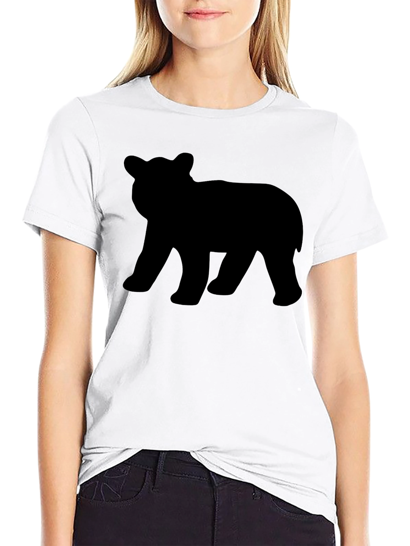 Bear Silhouette T-Shirt - Black Graphic Tee