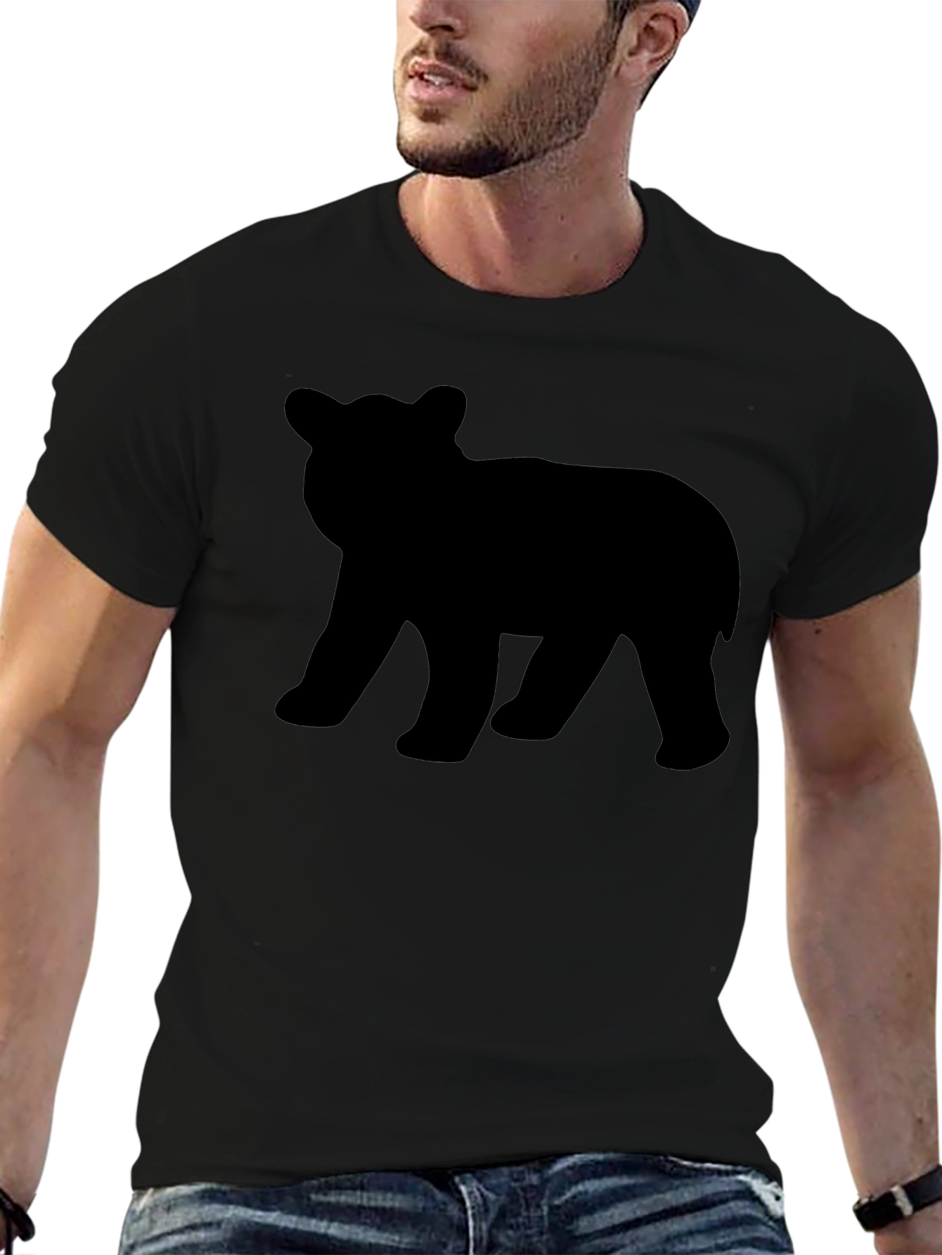 Bear Silhouette T-Shirt - Black Graphic Tee