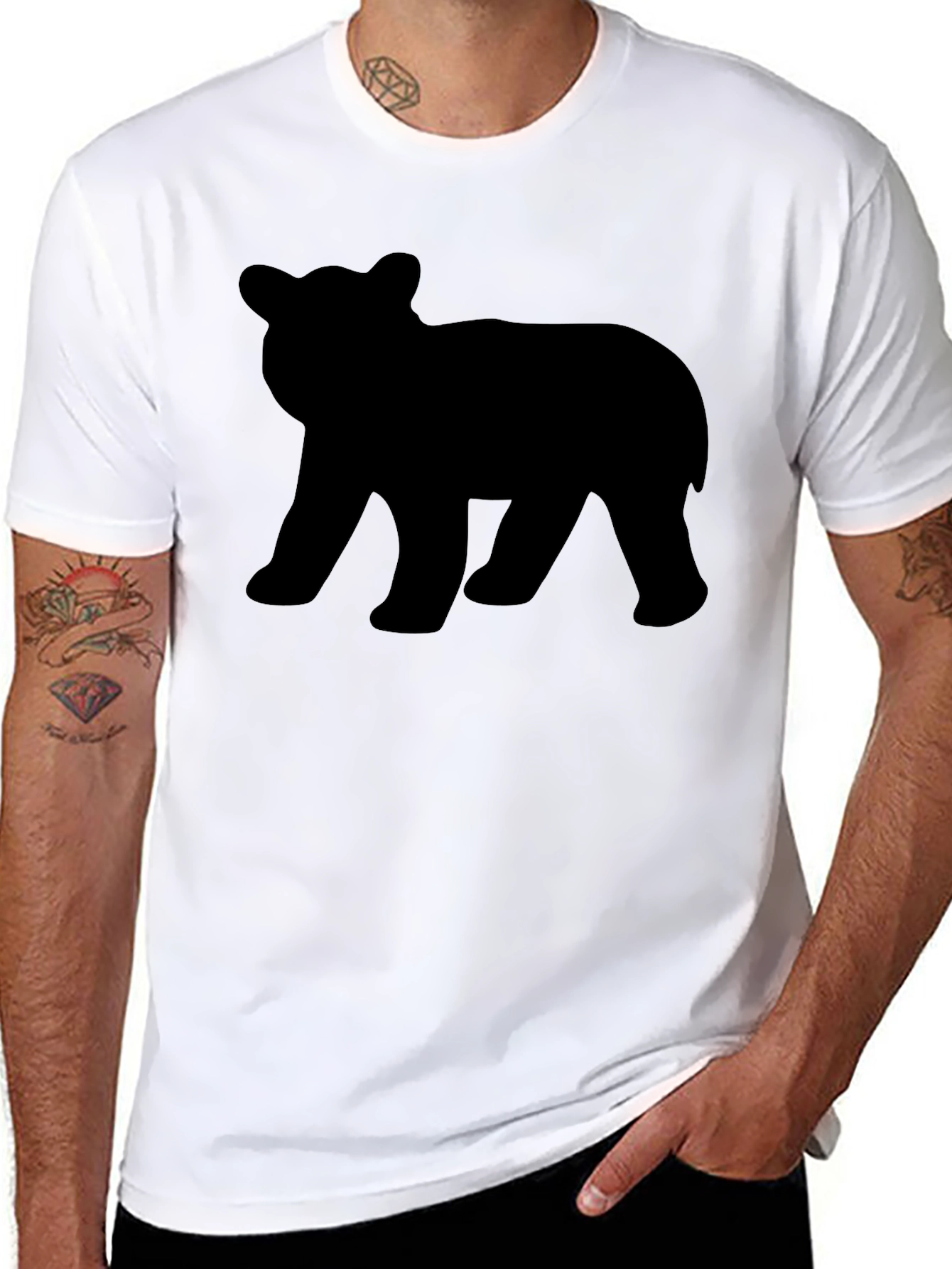 Bear Silhouette T-Shirt - Black Graphic Tee