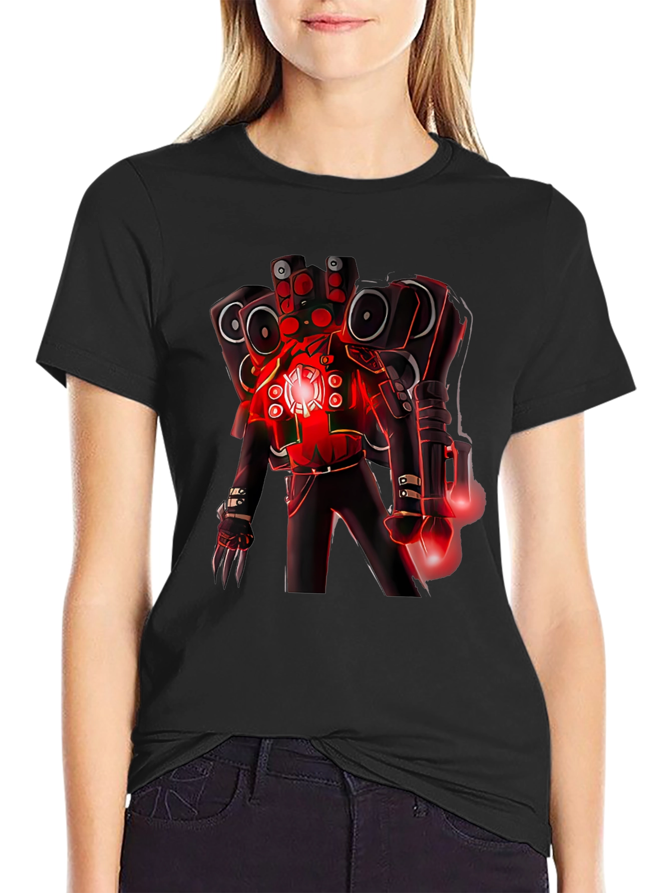 Robot DJ Graphic T-Shirt - Black Cotton Tee