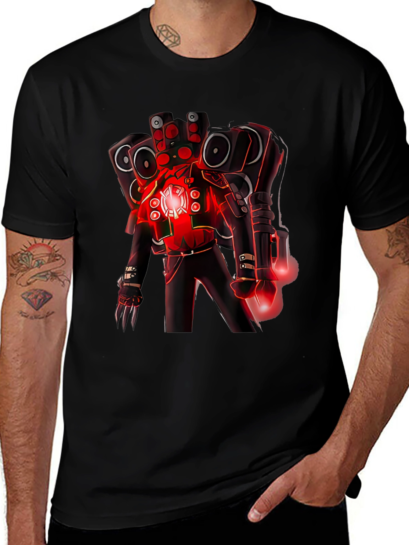 Robot DJ Graphic T-Shirt - Black Cotton Tee