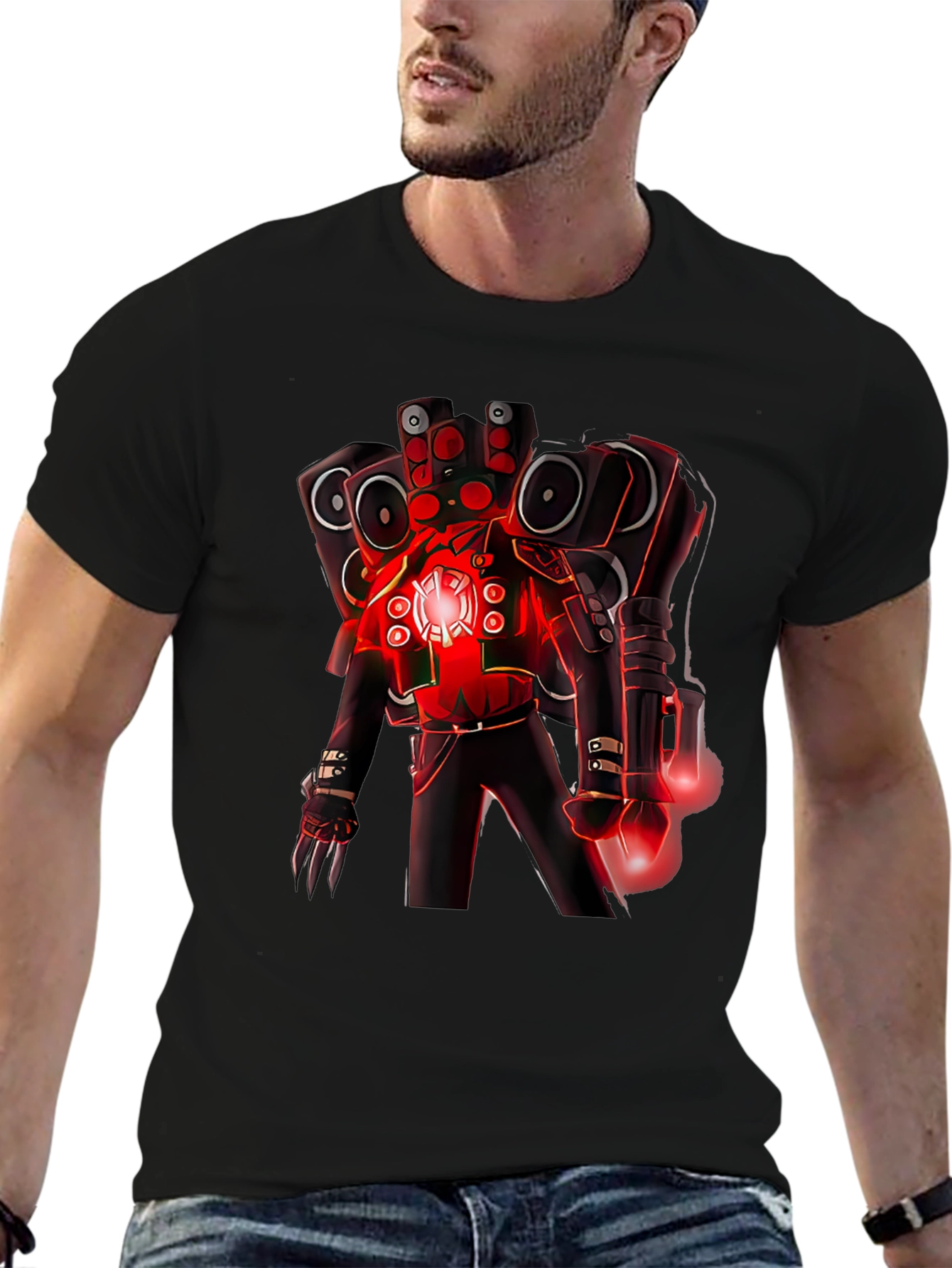Robot DJ Graphic T-Shirt - Black Cotton Tee