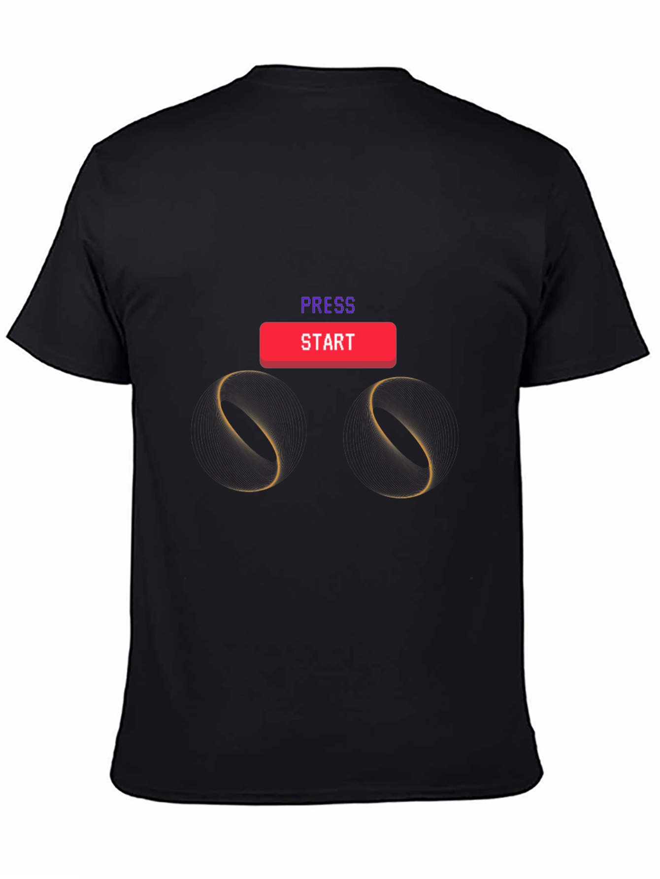 Press Start Graphic Tee - Black Cotton Blend T-Shirt