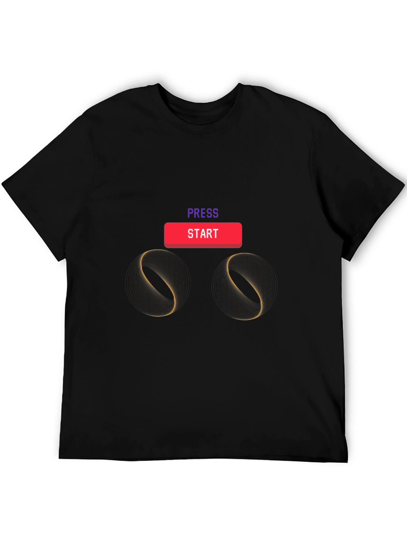 Press Start Graphic Tee - Black Cotton Blend T-Shirt