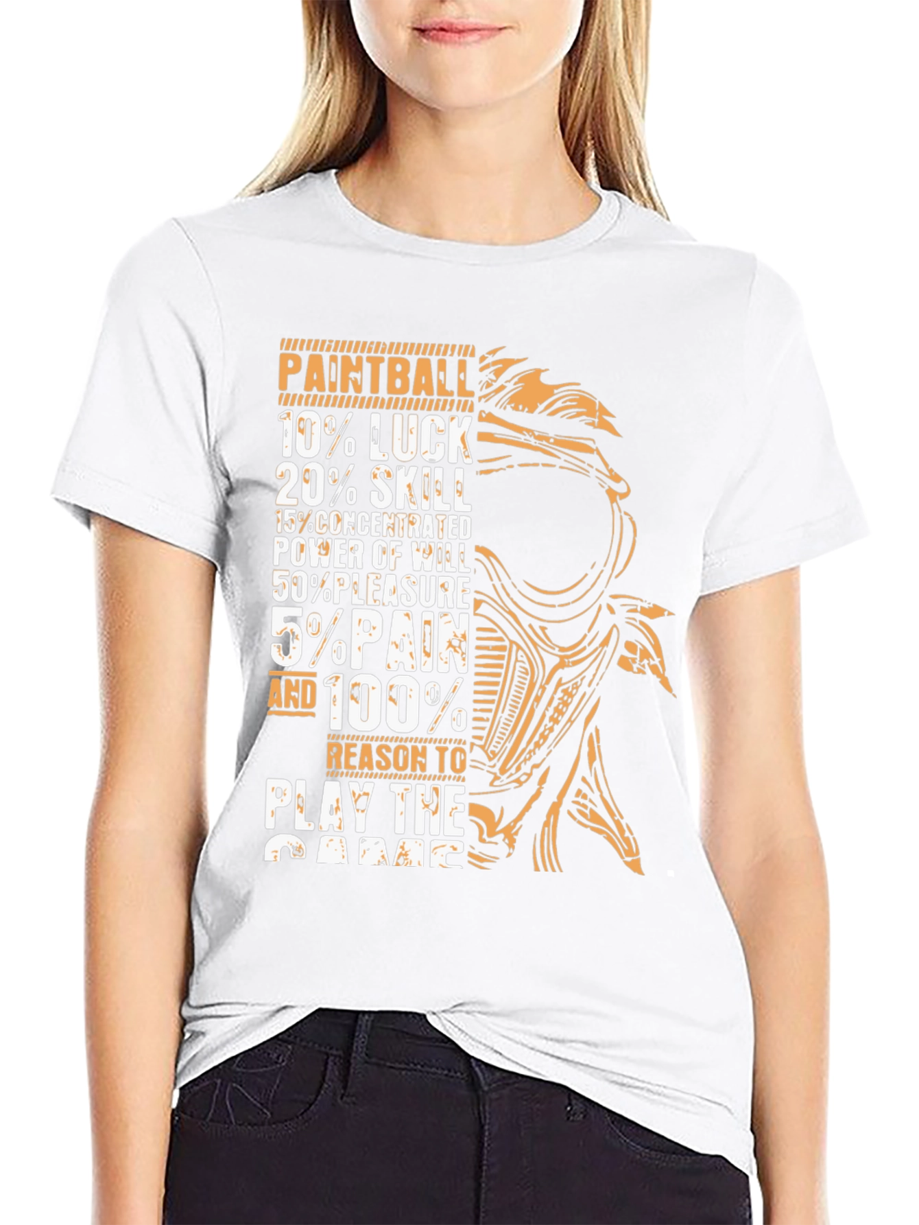 Paintball T-Shirt: Luck Skill Power Pleasure Pain
