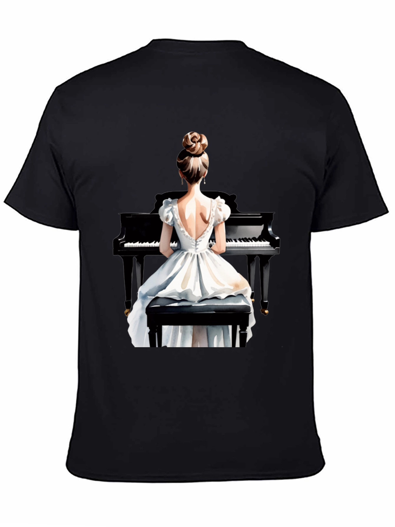 Piano Woman Graphic Tee - Stylish Musician T-Shirt