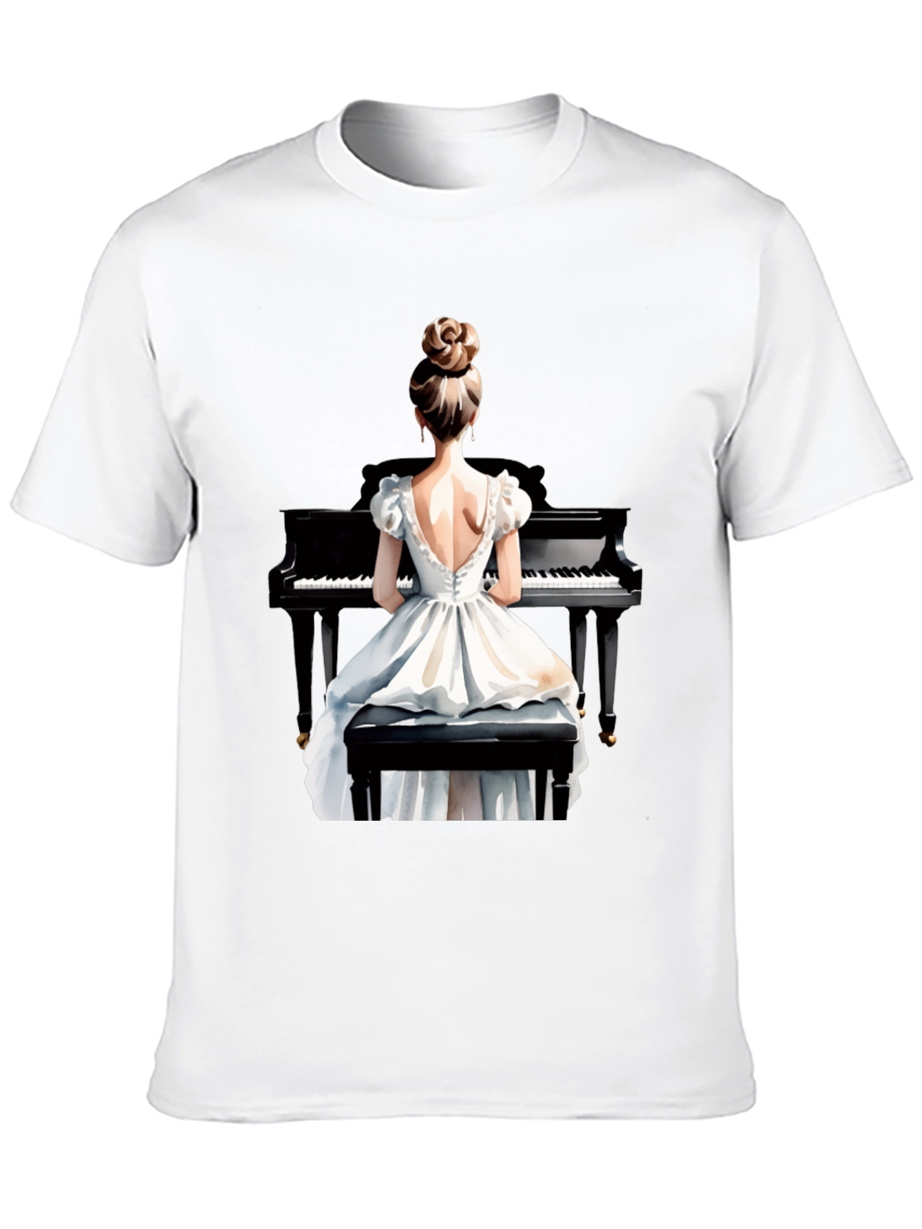 Piano Woman Graphic Tee - Stylish Musician T-Shirt
