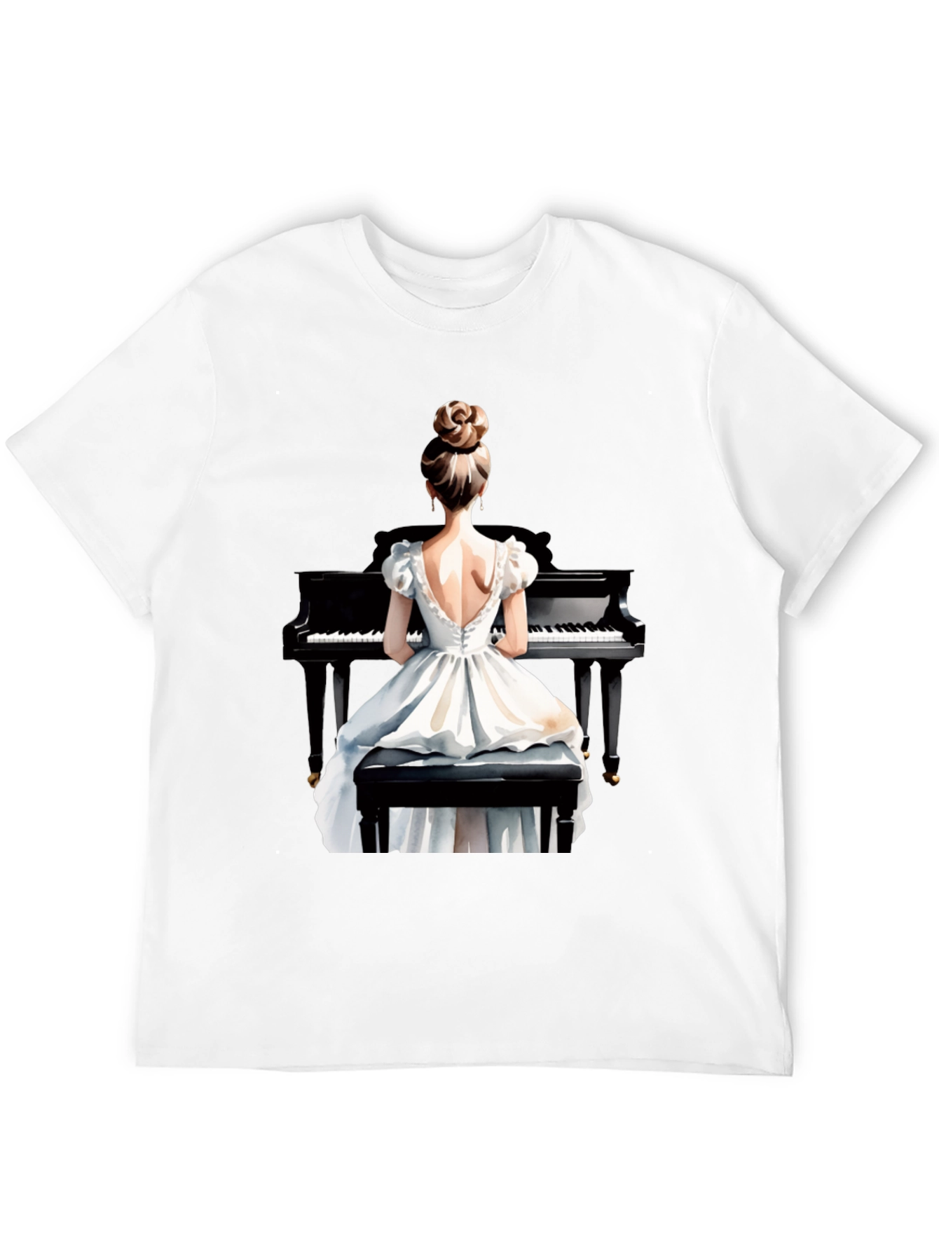 Piano Woman Graphic Tee - Stylish Musician T-Shirt