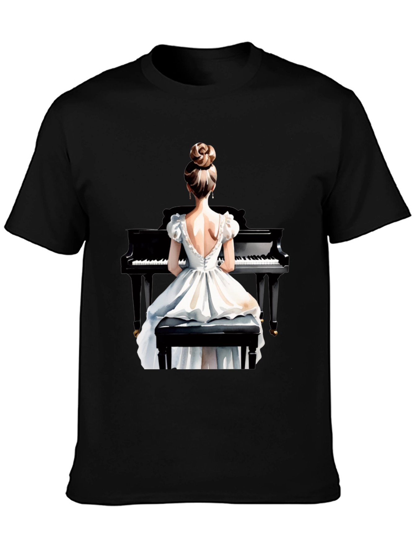 Piano Woman Graphic Tee - Stylish Musician T-Shirt