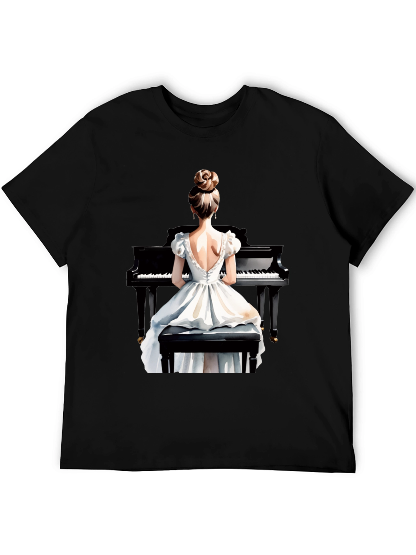 Piano Woman Graphic Tee - Stylish Musician T-Shirt