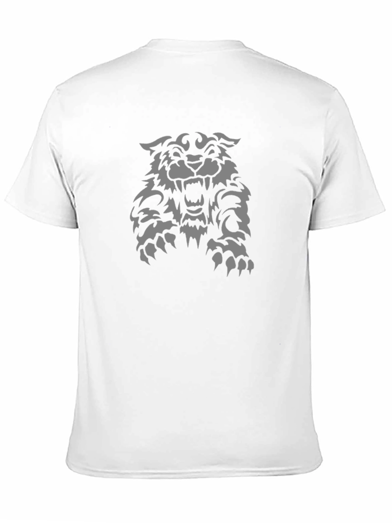 Black Tee with Fierce Wolf Graphic